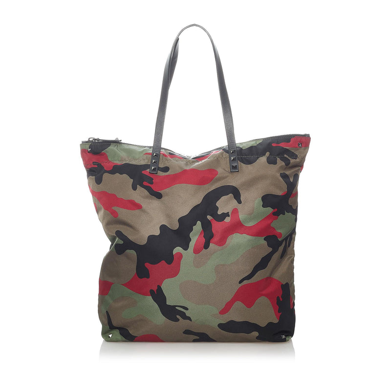 Valentino Rockstud Reversible Camouflage Nylon Tote Bag (SHG-82205O)