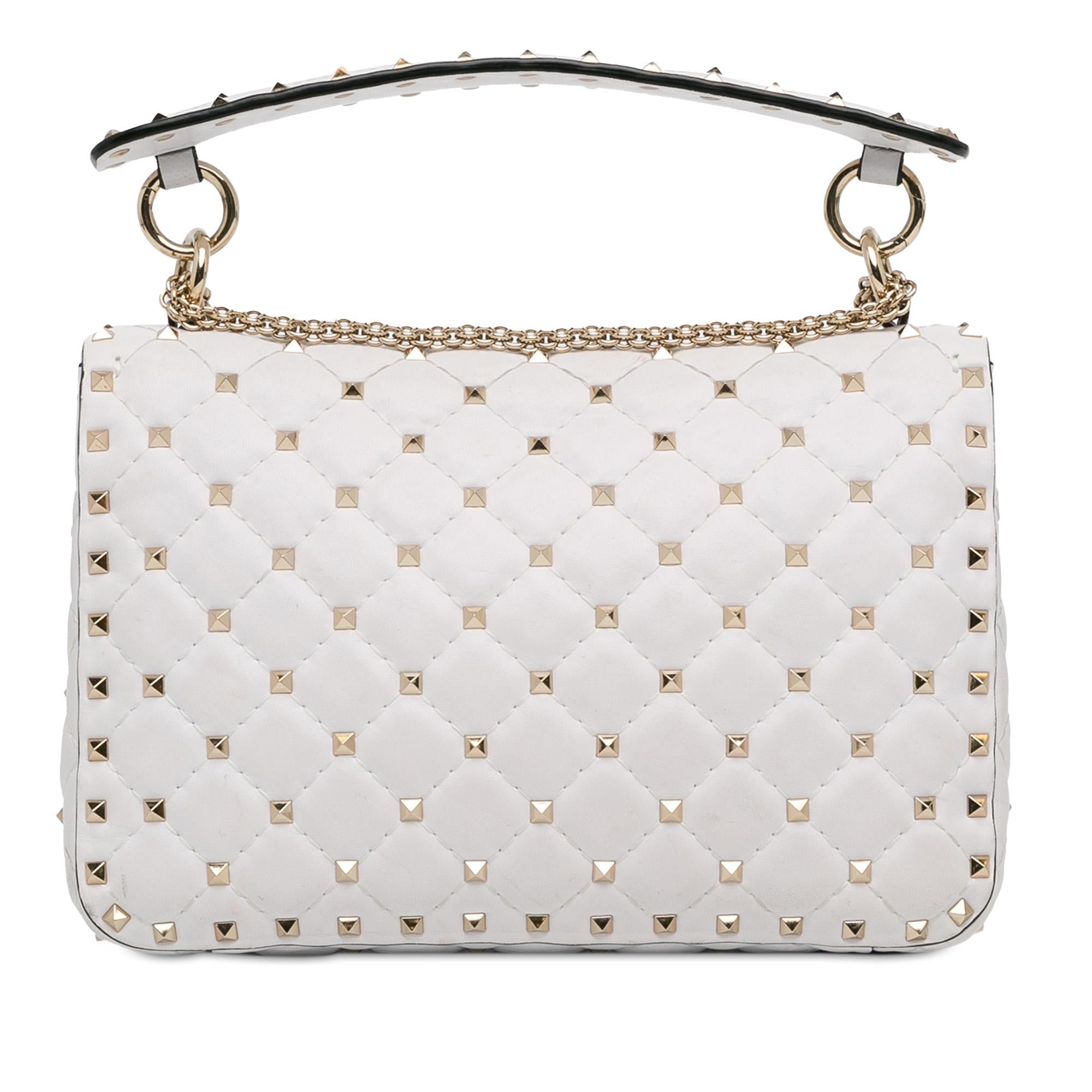Valentino Rockstud Spike VLTN Leather Satchel (SHG-oob5iv)