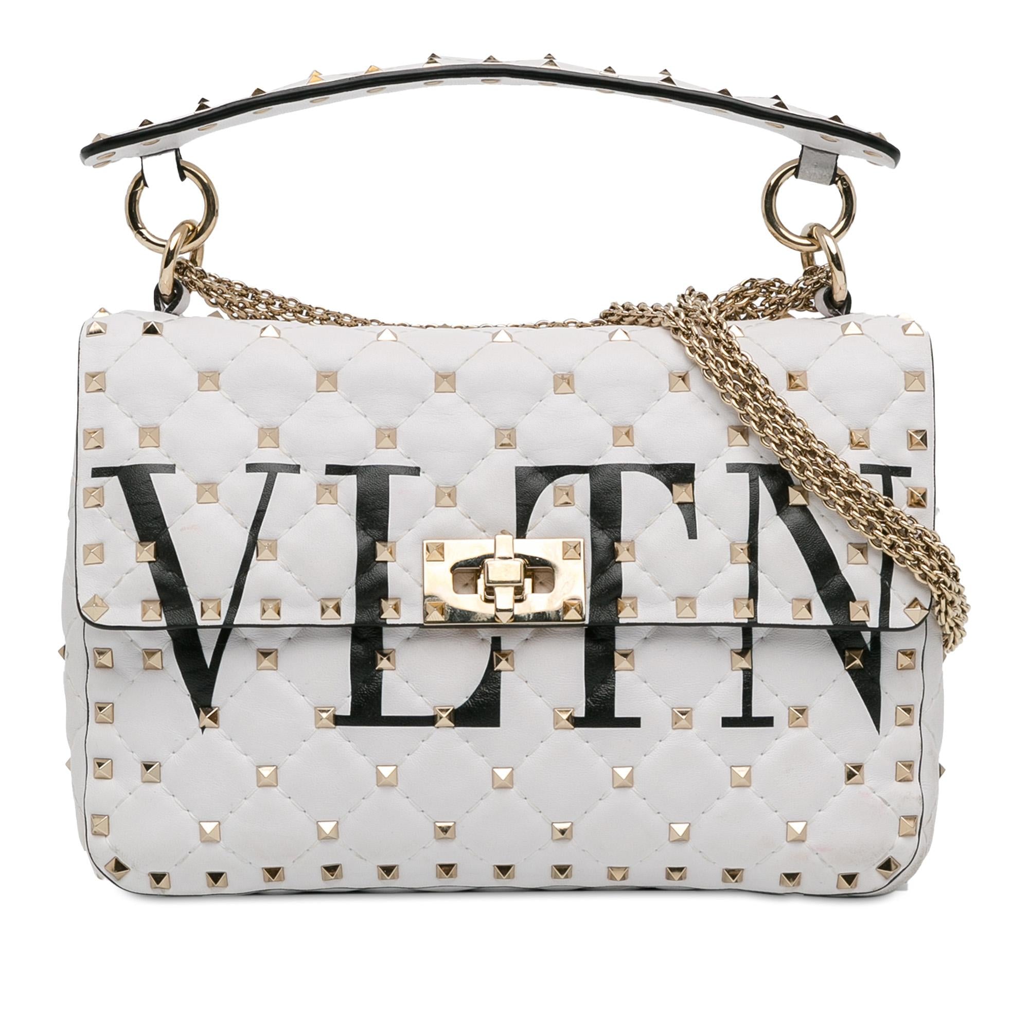 Valentino Rockstud Spike VLTN Leather Satchel (SHG-oob5iv)