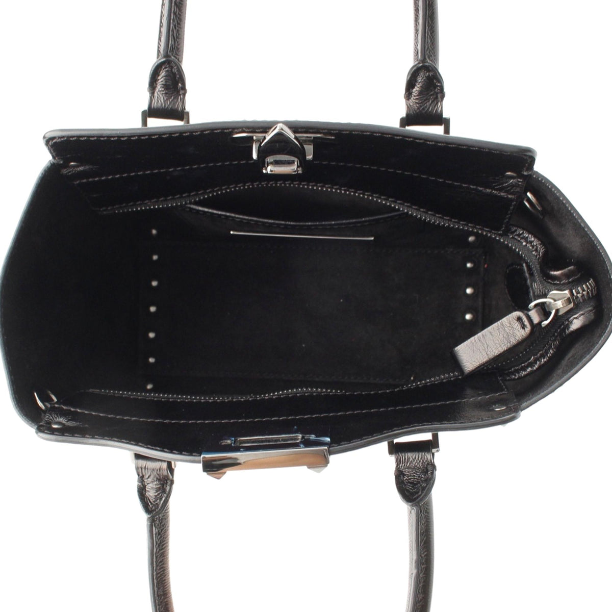 Valentino Small Crinkled Calfskin Rockstud Double Handle Tote