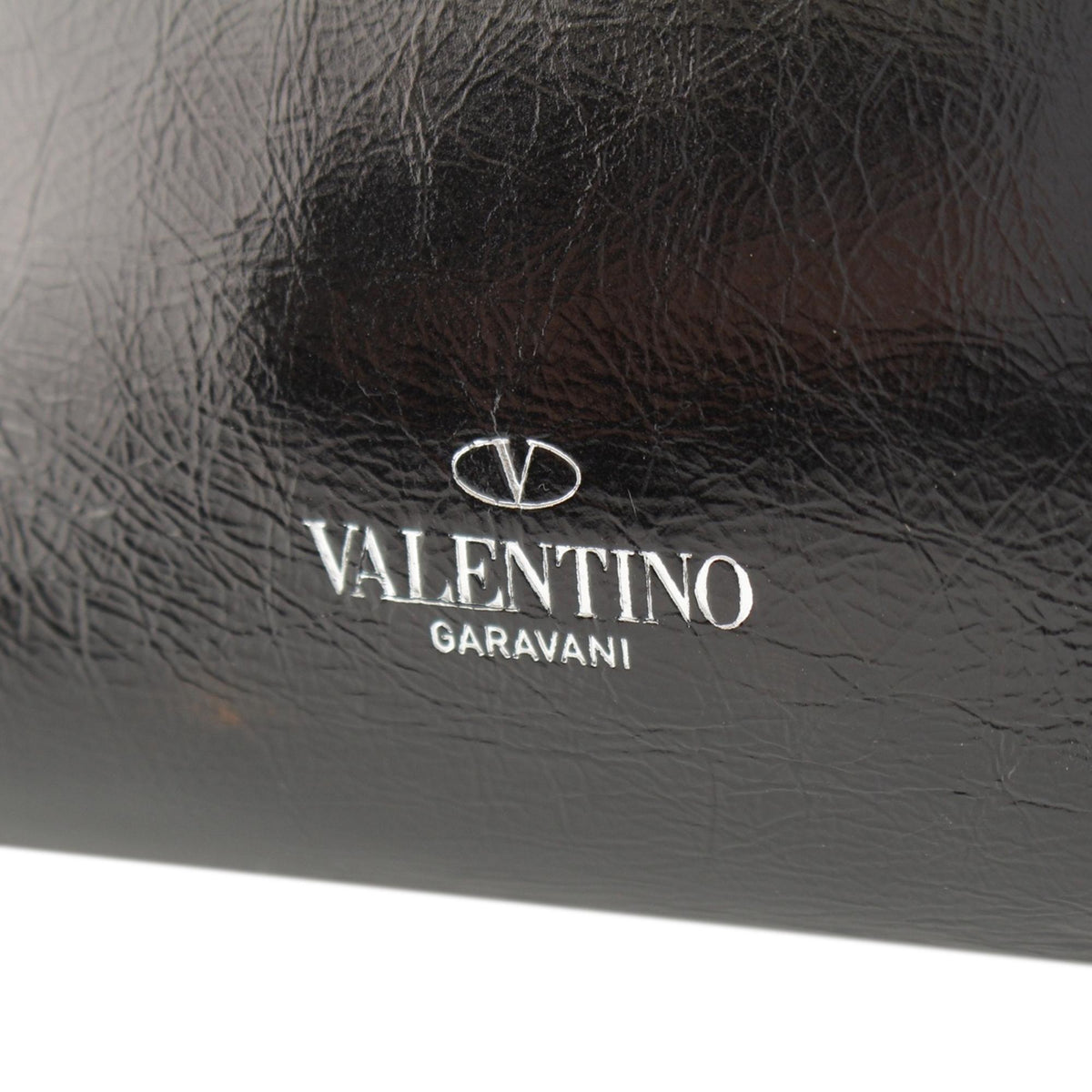 Valentino Small Crinkled Calfskin Rockstud Double Handle Tote