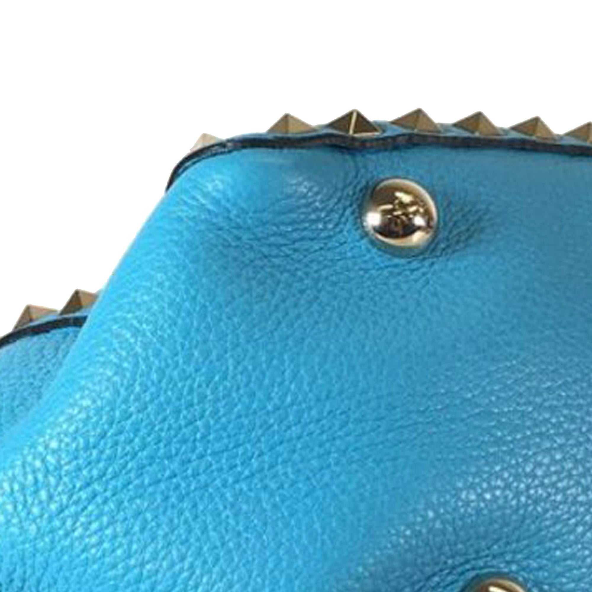 Valentino Small Grained Calfskin Rockstud Trapeze Satchel