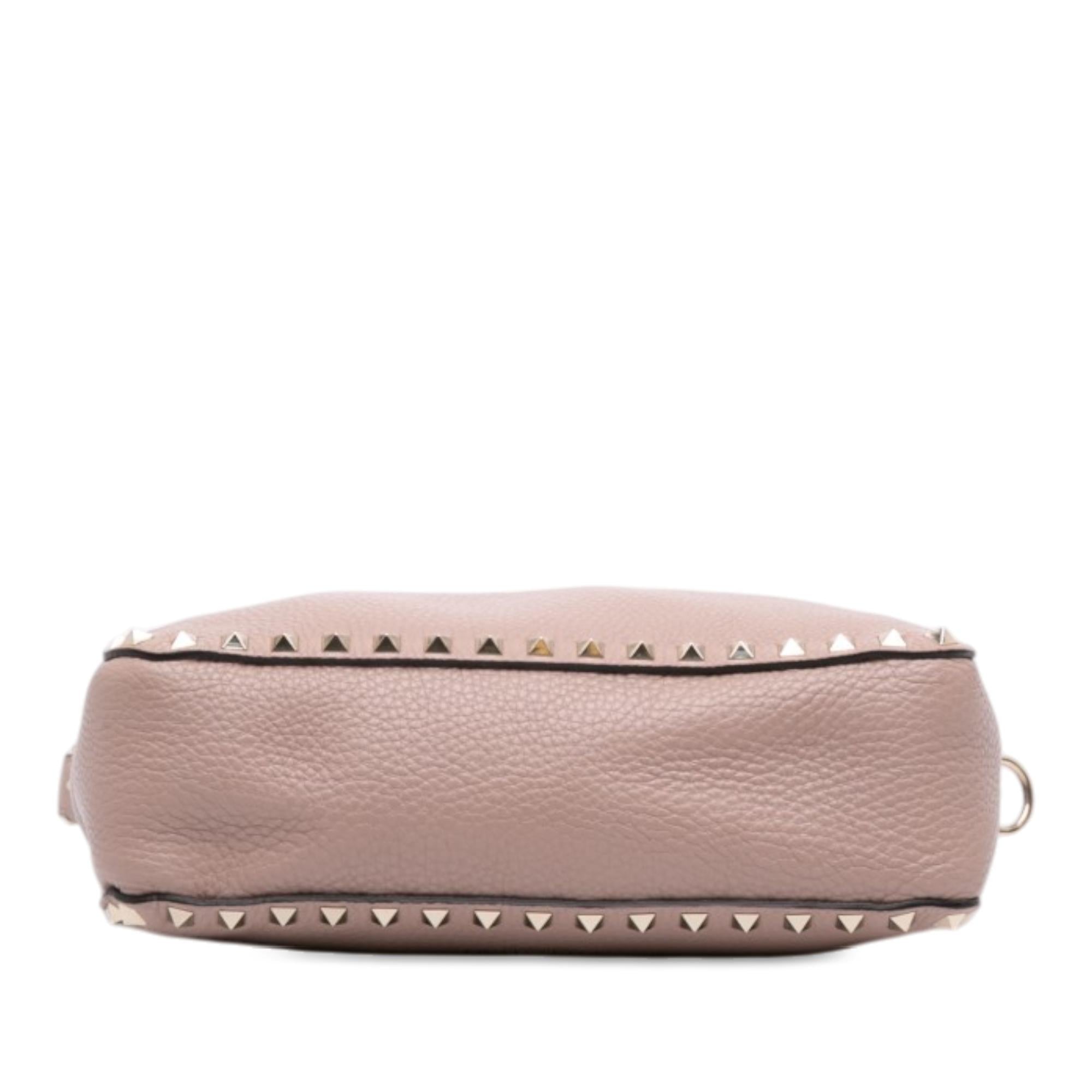 Valentino Small Grainy Calfskin Rockstud Flip Lock Messenger Bag