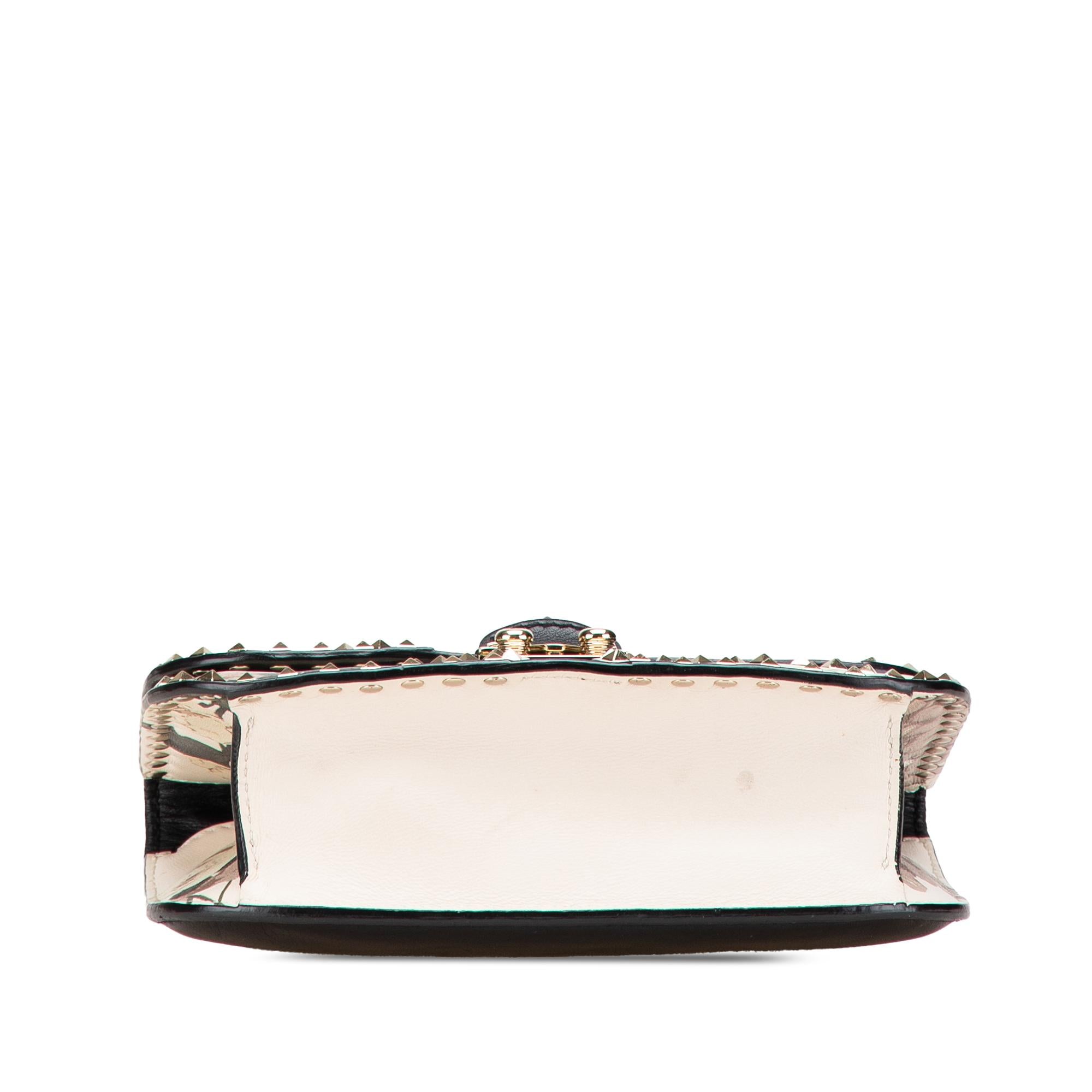 Valentino Small Kimono 1997 Print Glam Lock Shoulder Bag