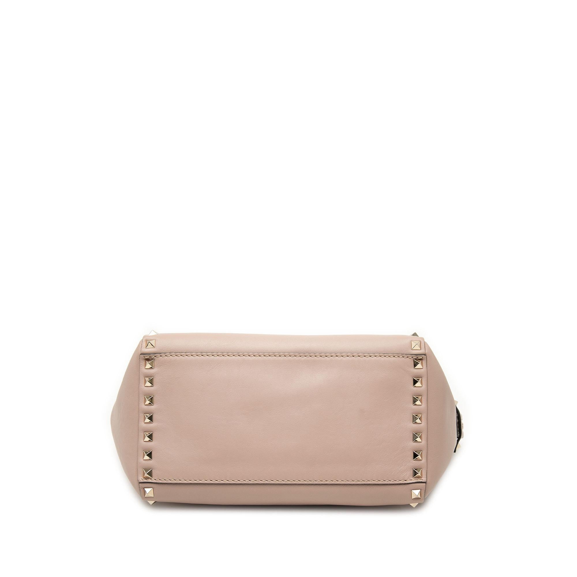 Valentino Small Leather Rockstud Double Handle Tote