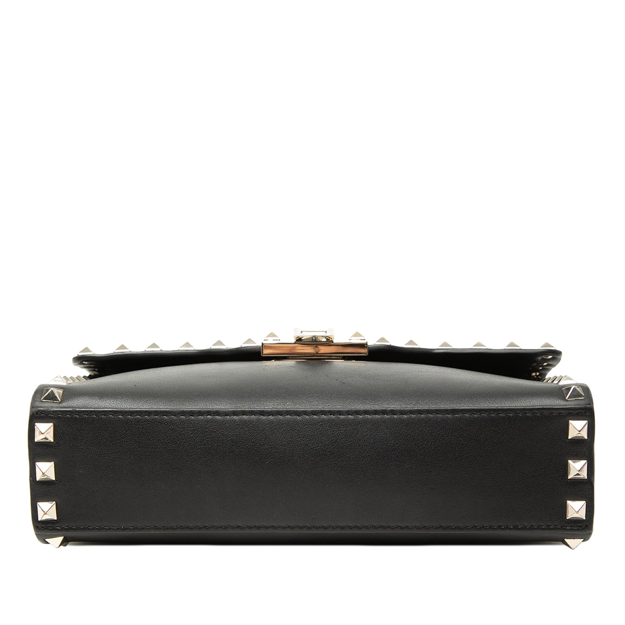 Valentino Small Leather Rockstud Flip Lock Crossbody