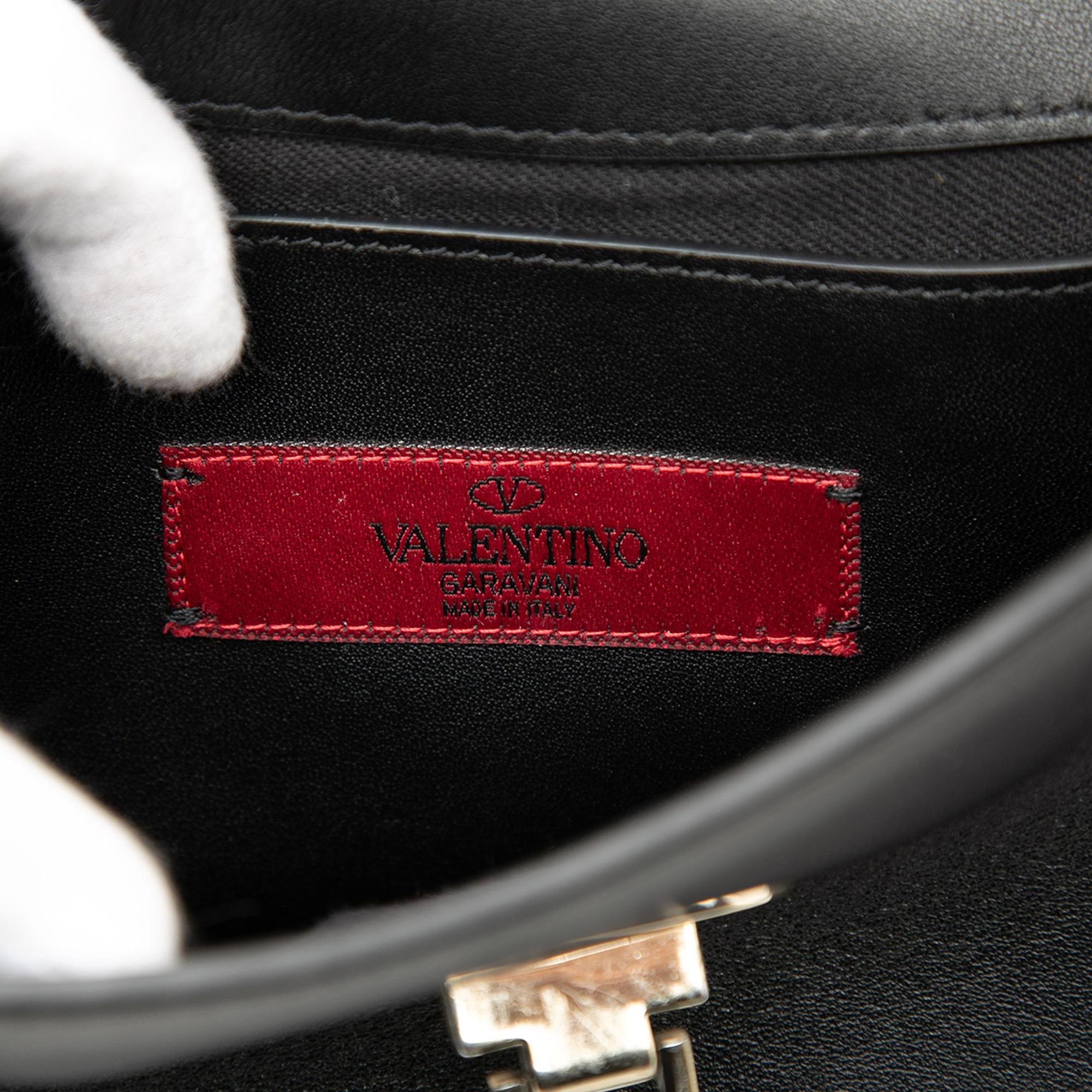 Valentino Small Leather Rockstud Flip Lock Crossbody