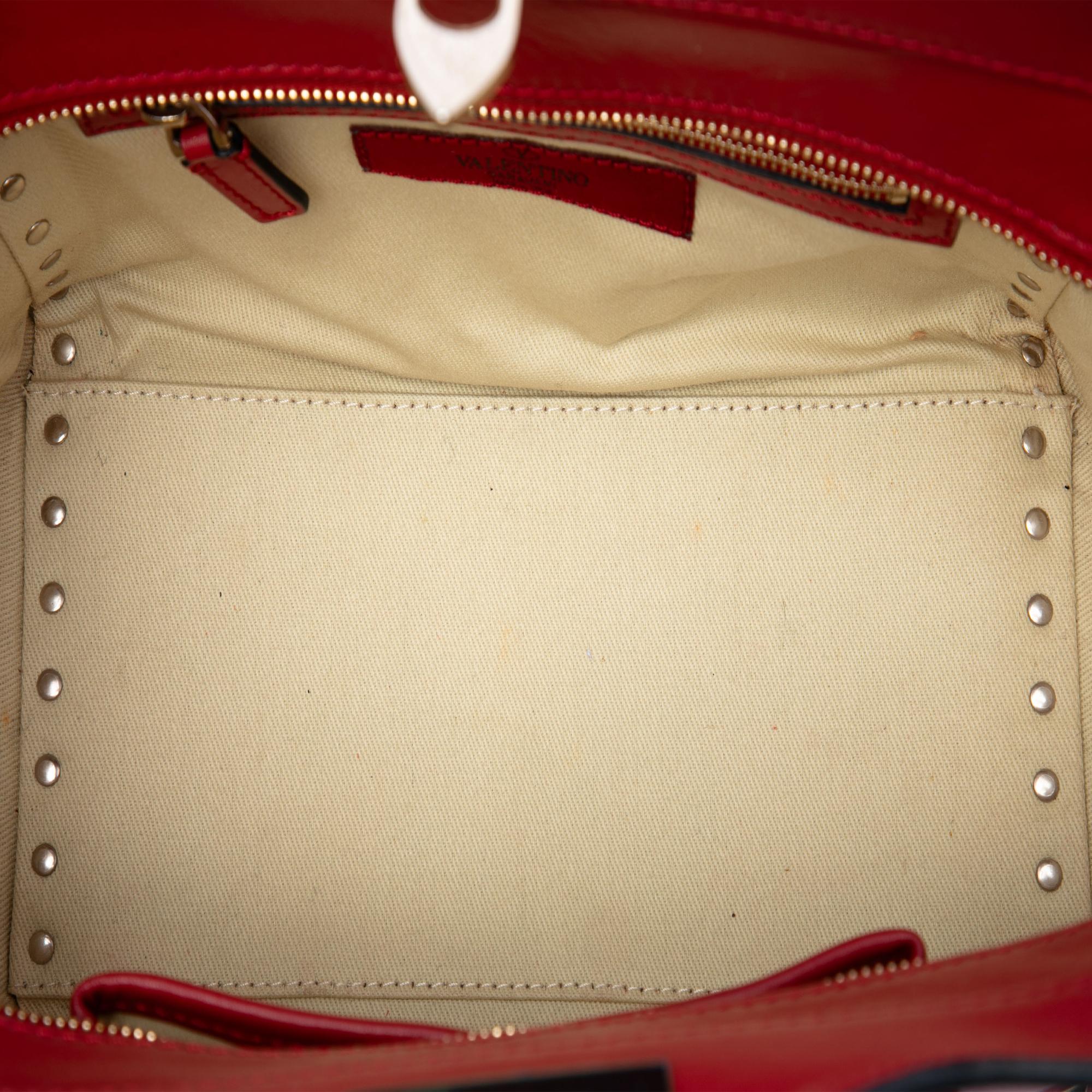 Valentino Small Leather Rockstud Trapeze Satchel