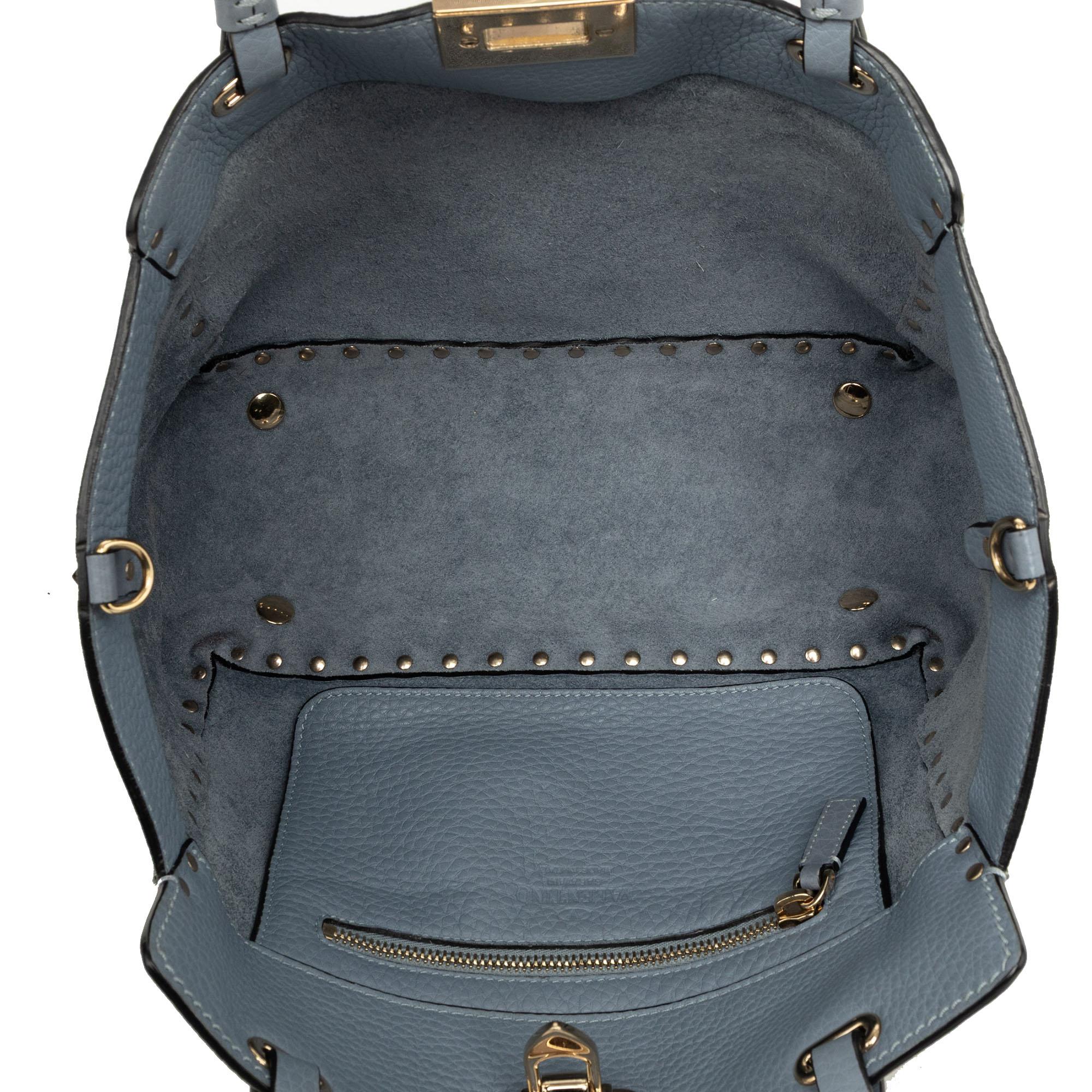 Valentino Small Leather Rockstud Trapeze Satchel