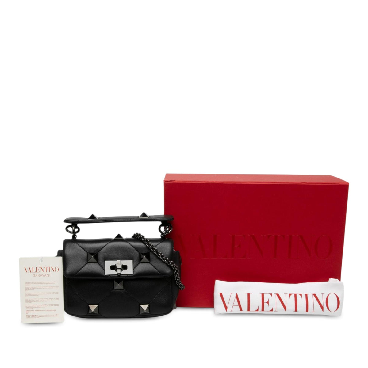 Valentino Small Nappa Monochrome Roman Stud Satchel
