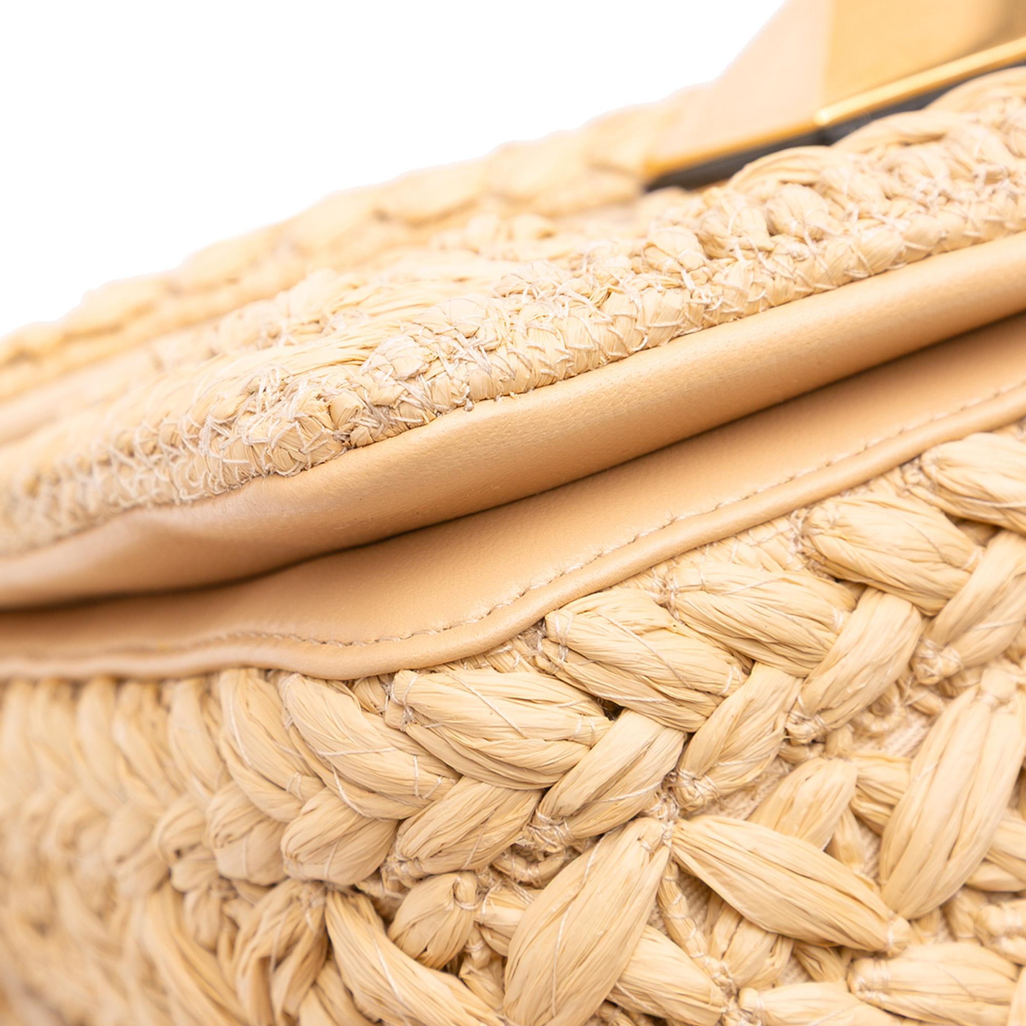 Valentino Small Raffia One Stud Crossbody