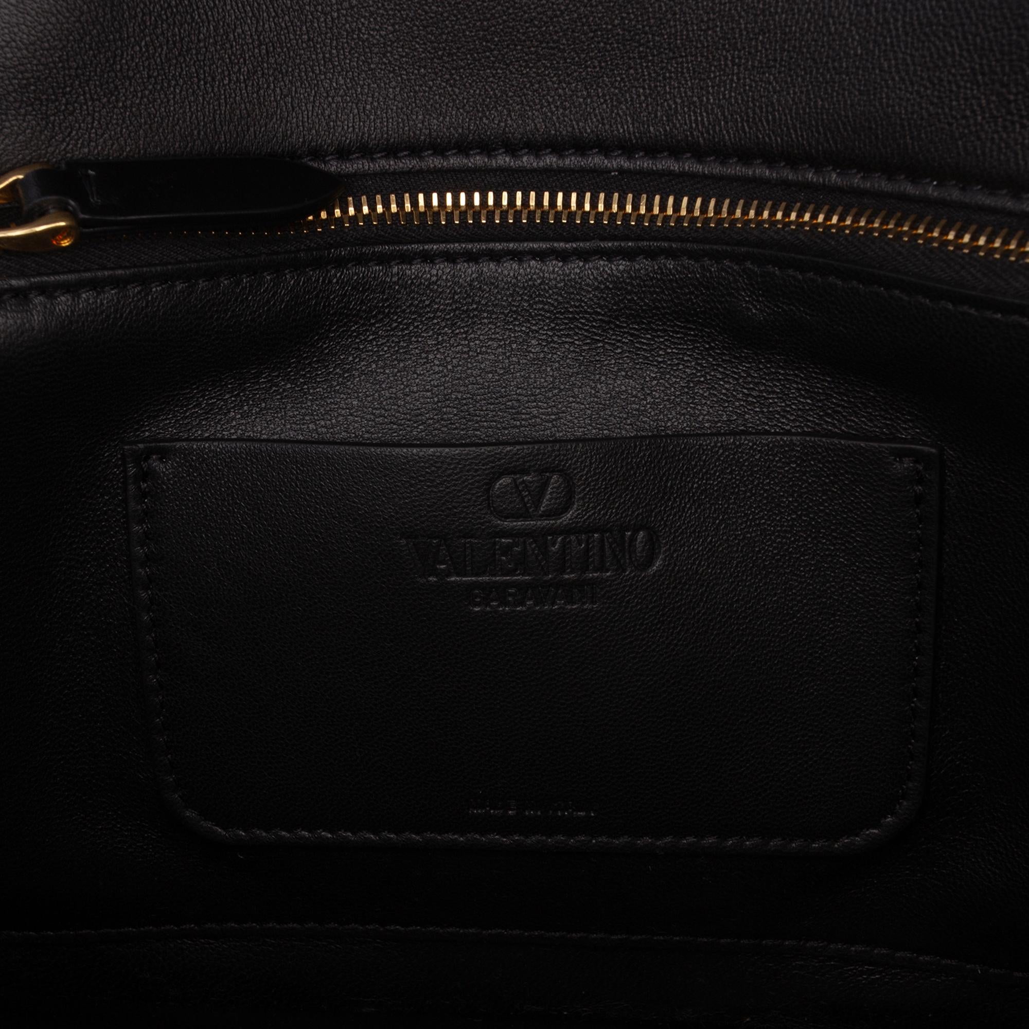 Valentino Small Shiny Calfskin VLogo Vain Crossbody