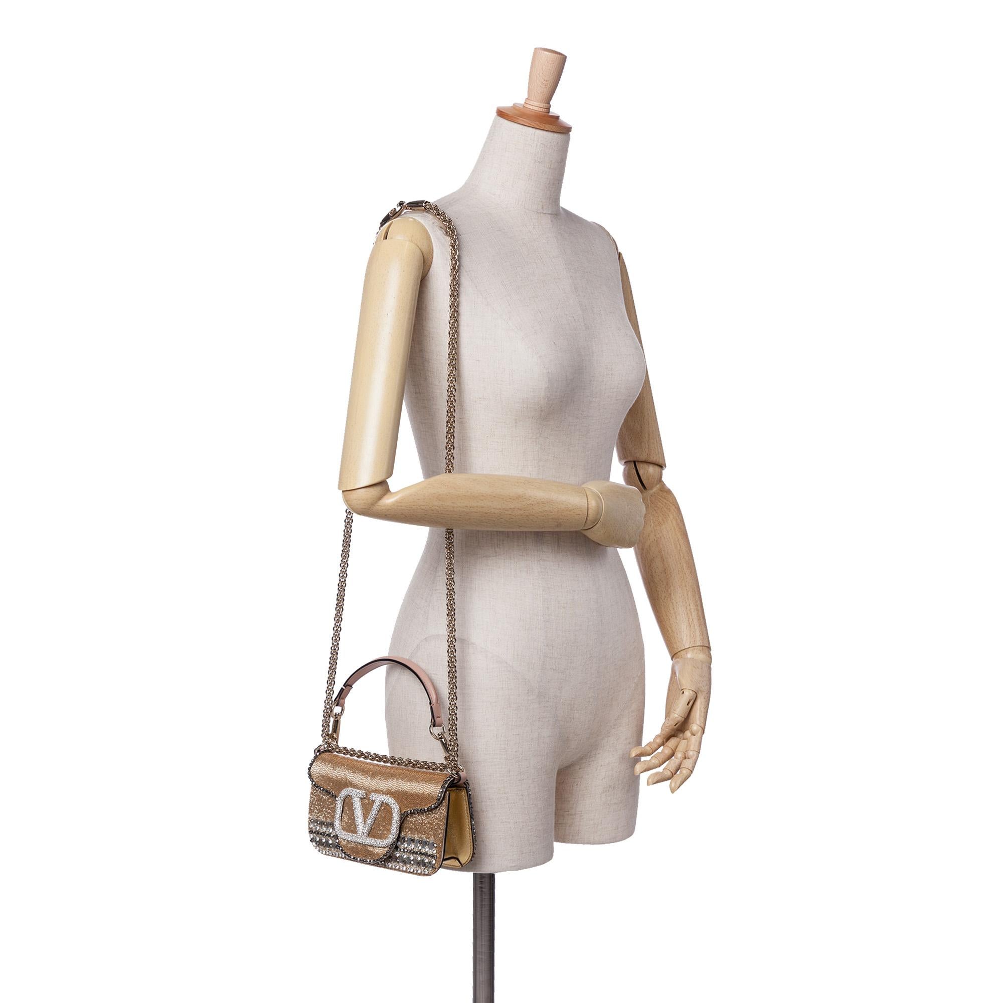 Valentino Small Swarovski Crystal Embroidered Vlogo Loco Satchel