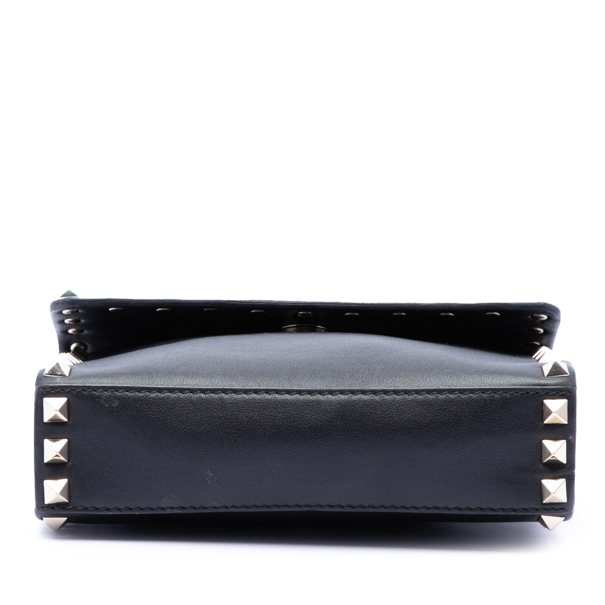 Valentino Small Vitello Monochrome Rockstud Flap Crossbody