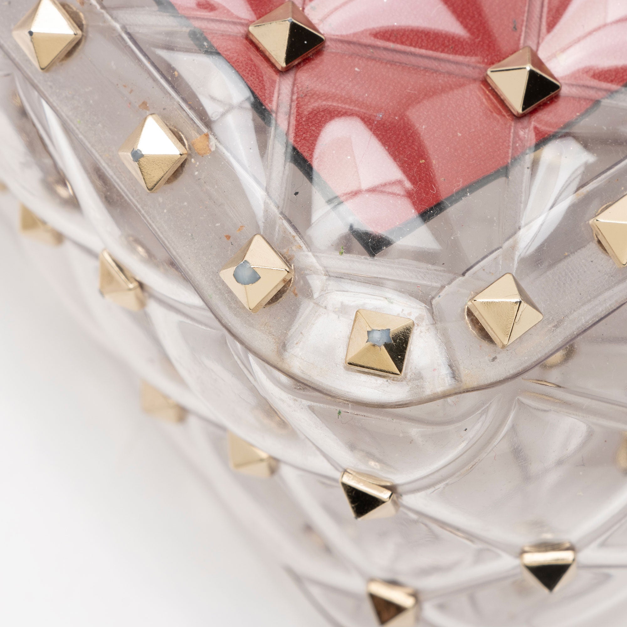 Valentino Transparent PVC Rockstud Spike Up Shoulder Bag