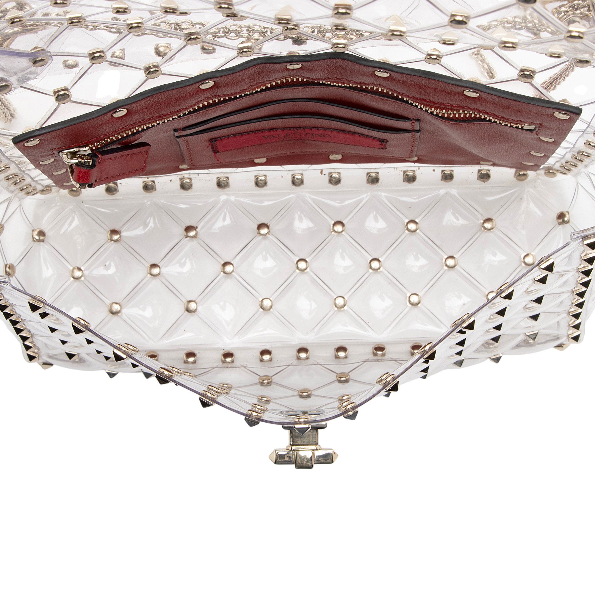 Valentino Transparent PVC Rockstud Spike Up Shoulder Bag