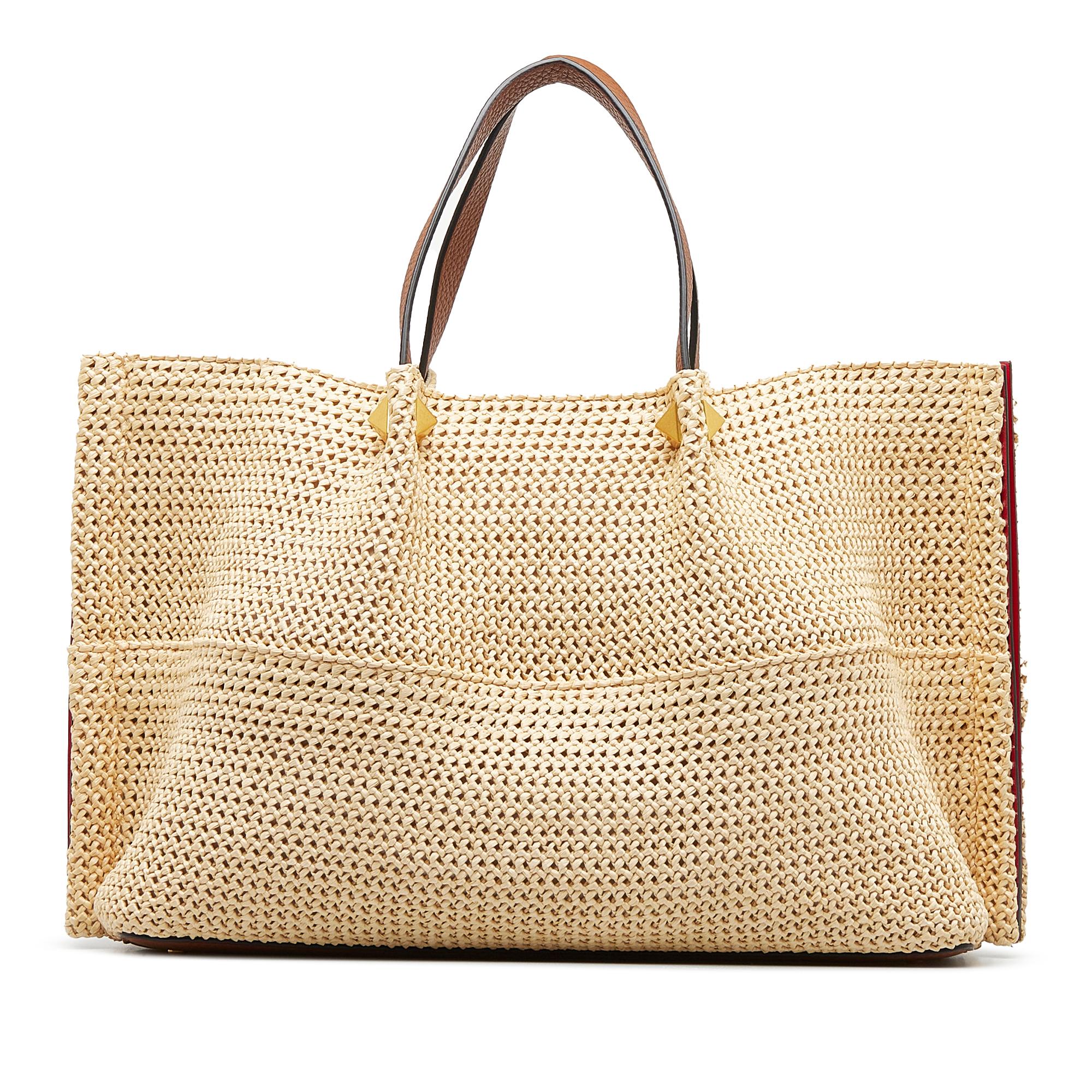 Valentino VLogo Straw Summer Tote (SHG-Mk2lWQ)