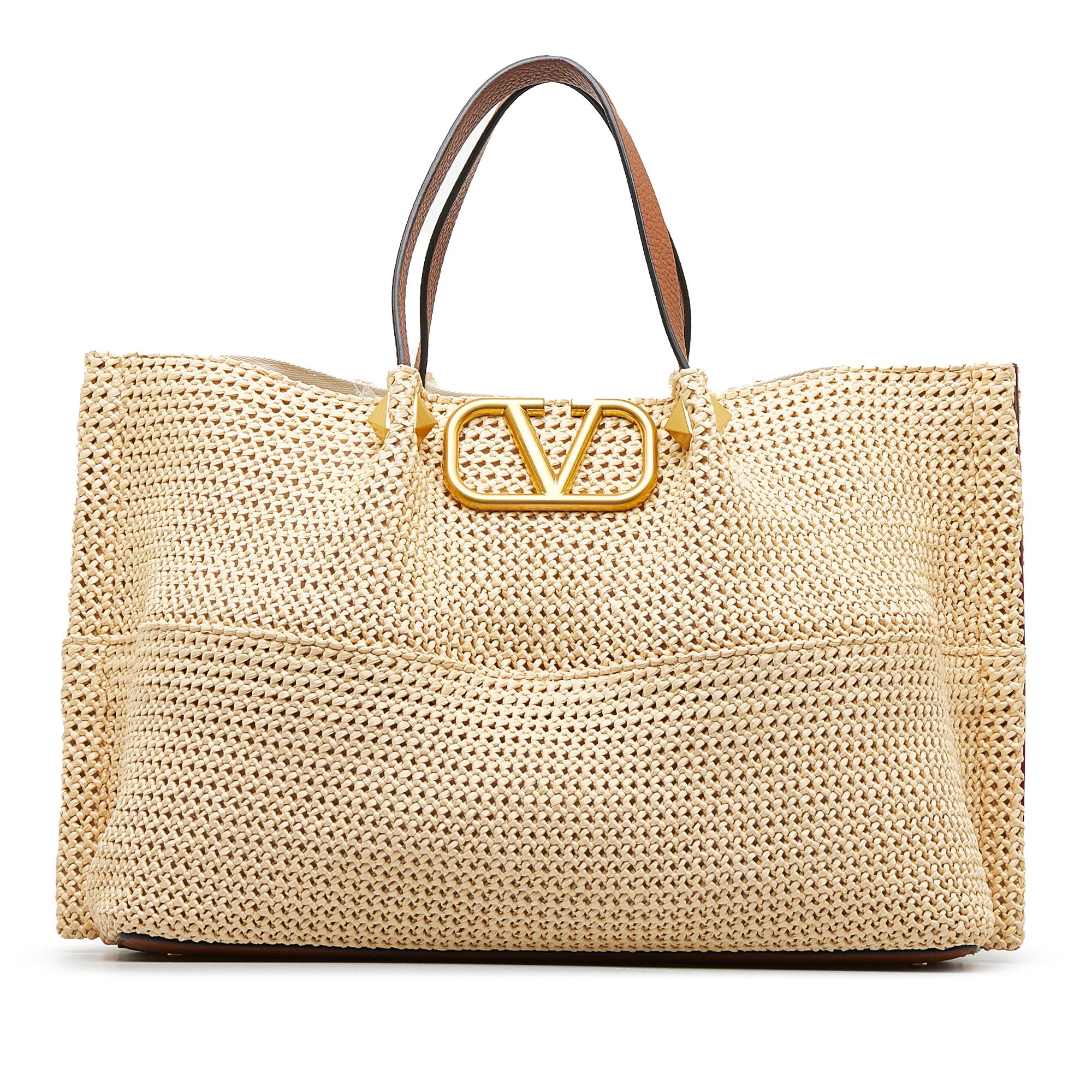 Valentino VLogo Straw Summer Tote (SHG-Mk2lWQ)