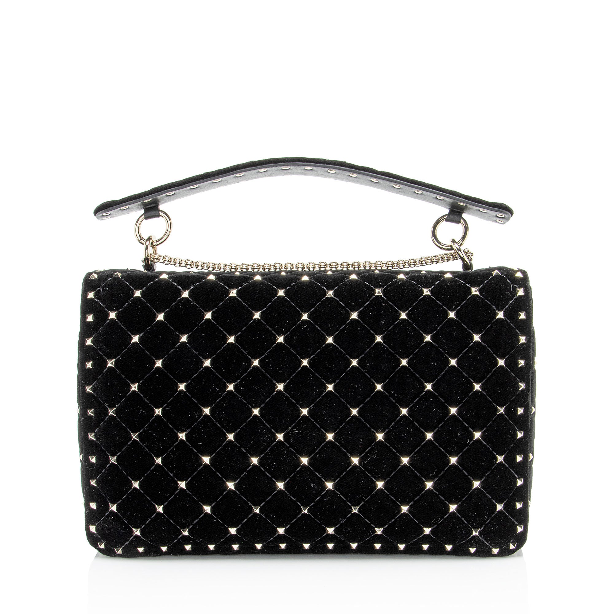 Valentino Velvet Rockstud Spike Up Shoulder Bag