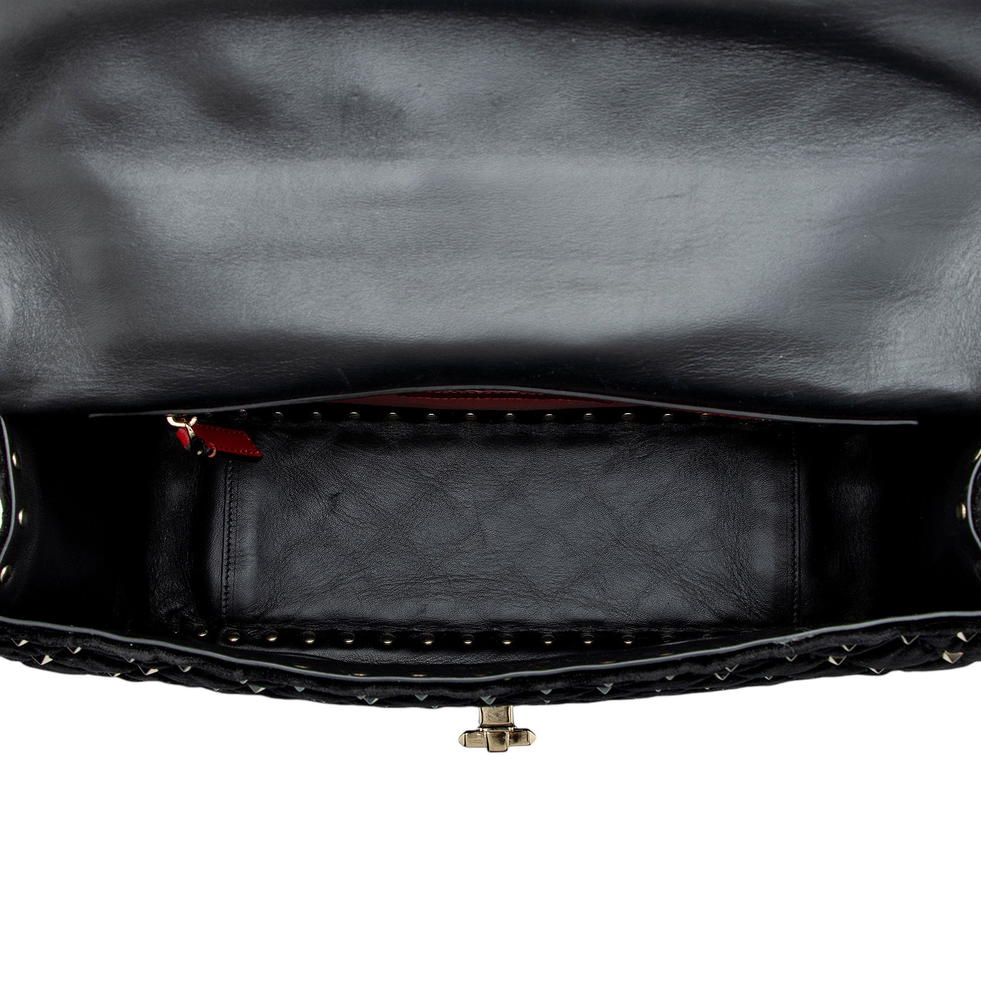 Valentino Velvet Rockstud Spike Up Shoulder Bag