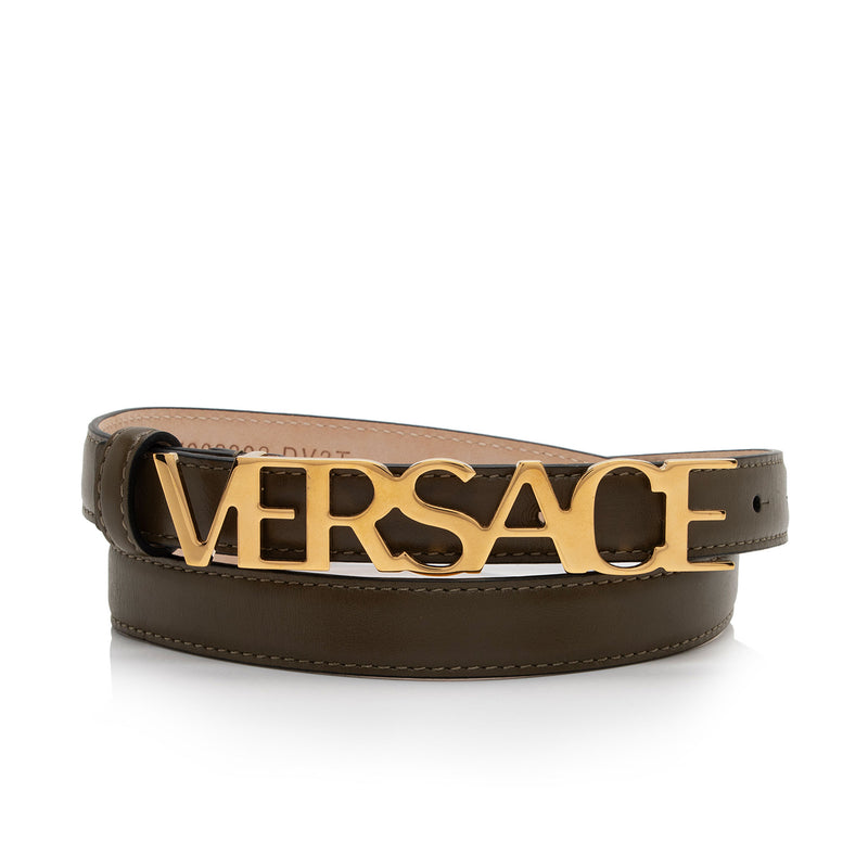 Versace Calfskin Greca Goddess Skinny Belt - Size 32 / 80 (SHF-tSxqCn)