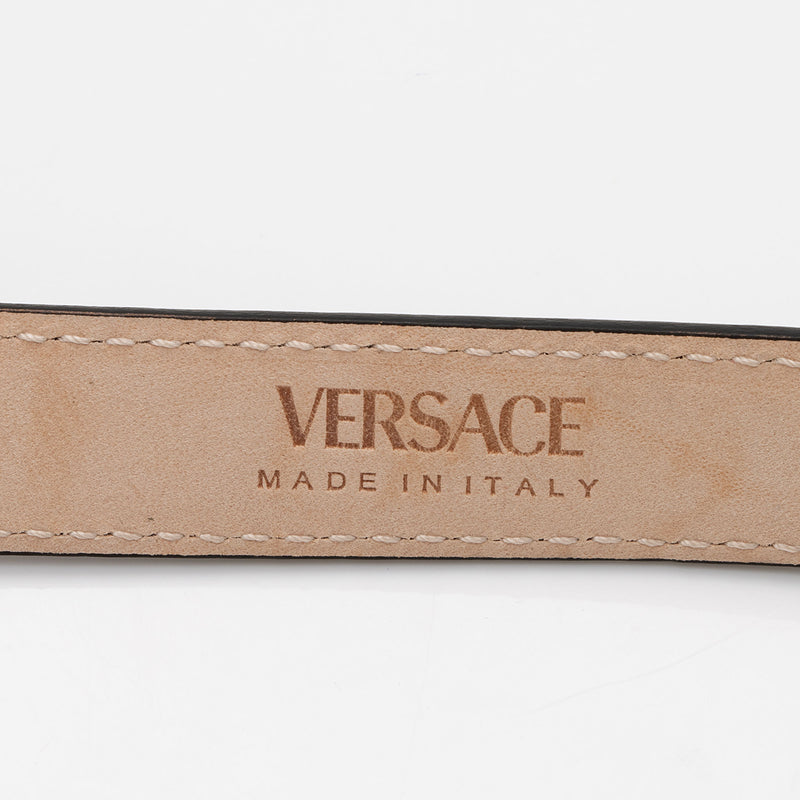 Versace Calfskin Greca Goddess Skinny Belt - Size 32 / 80 (SHF-tSxqCn)