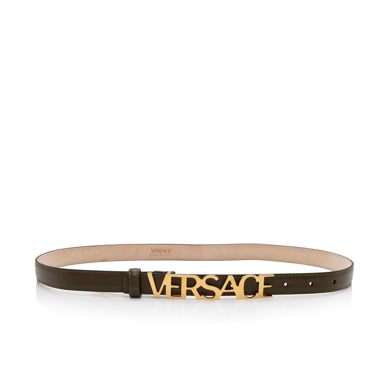Versace Calfskin Greca Goddess Skinny Belt - Size 32 / 80 (SHF-tSxqCn)