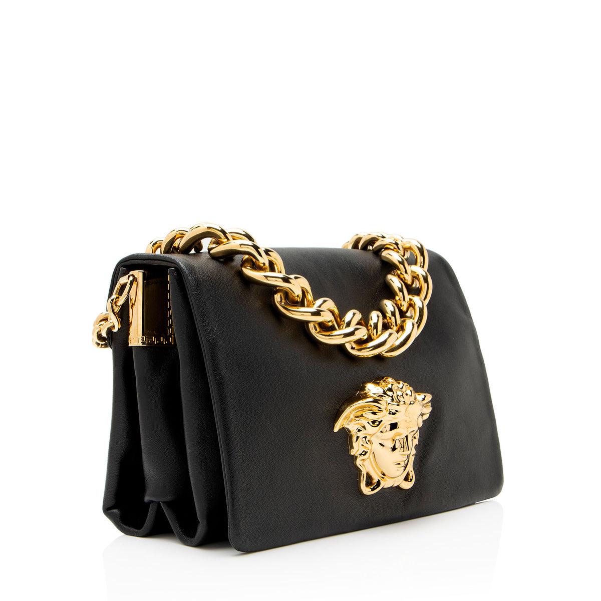 Versace Calfskin Palazzo Medusa Shoulder Bag