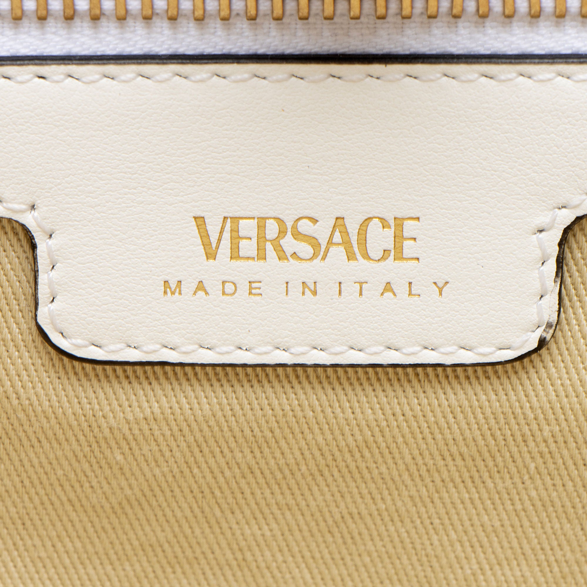 Versace Chain Link Canvas La Medusa Large Tote
