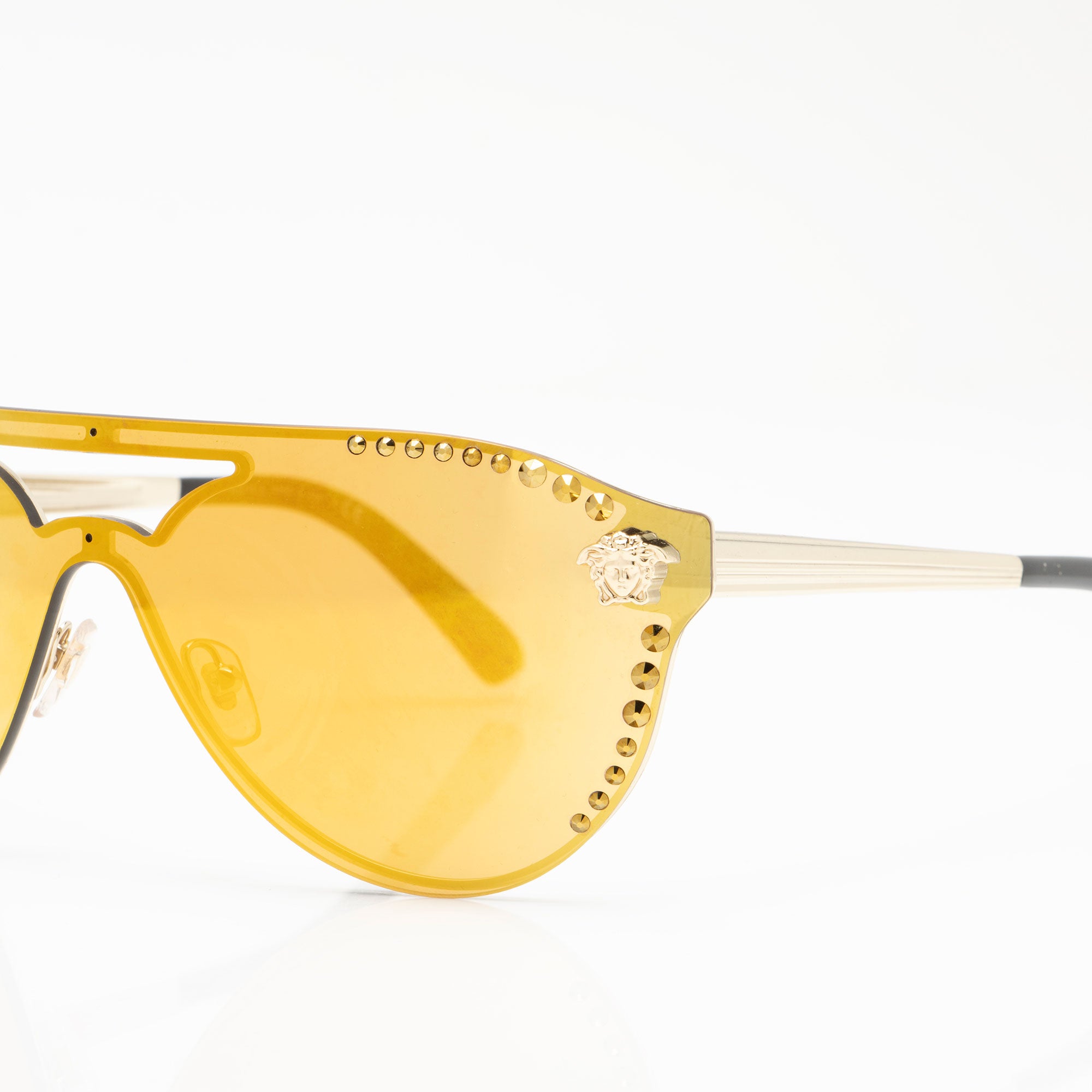 Versace Crystal Embellished Medusa Aviator Sunglasses