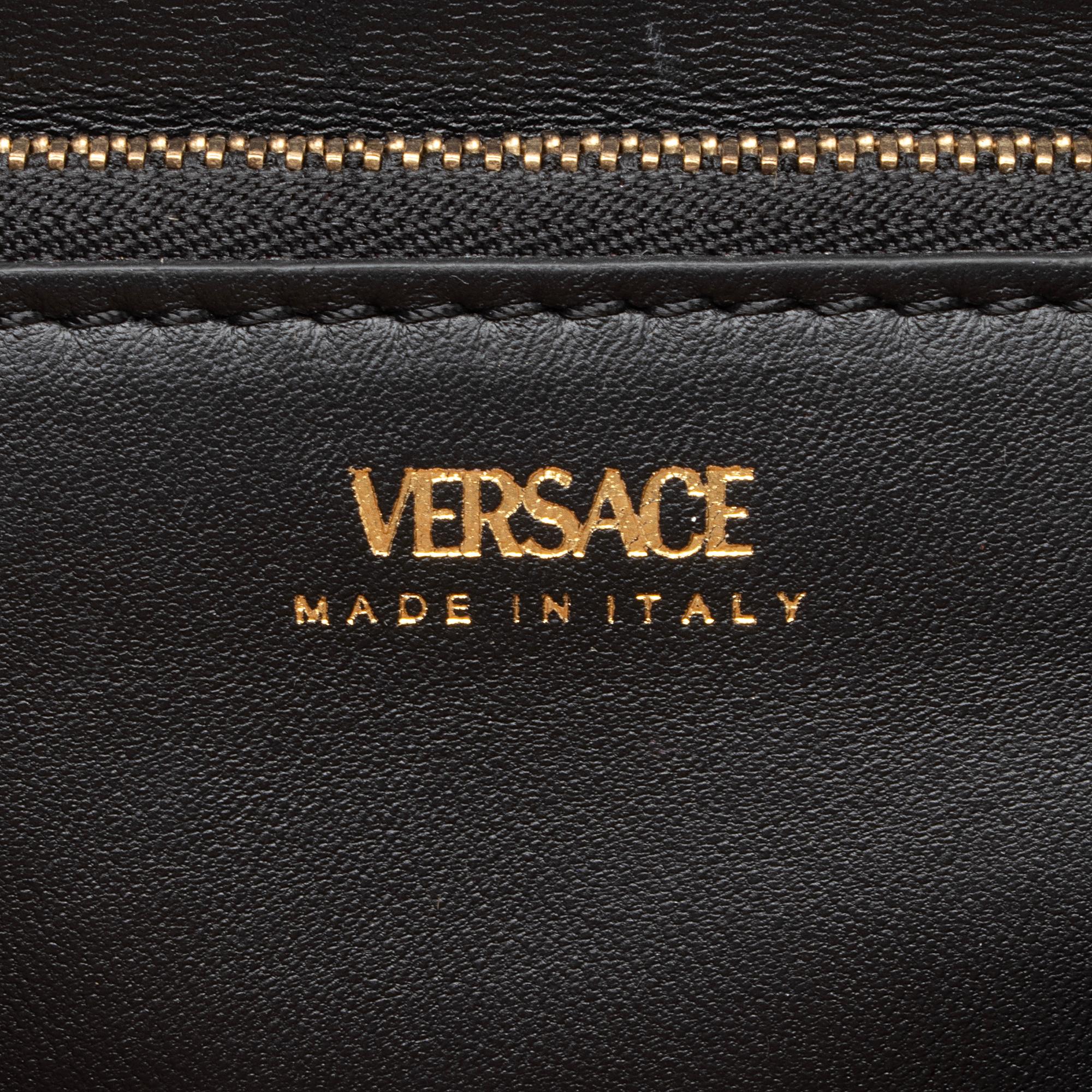 Versace Grained Leather Le Medusa Medium Satchel (SHF-STNaOB)