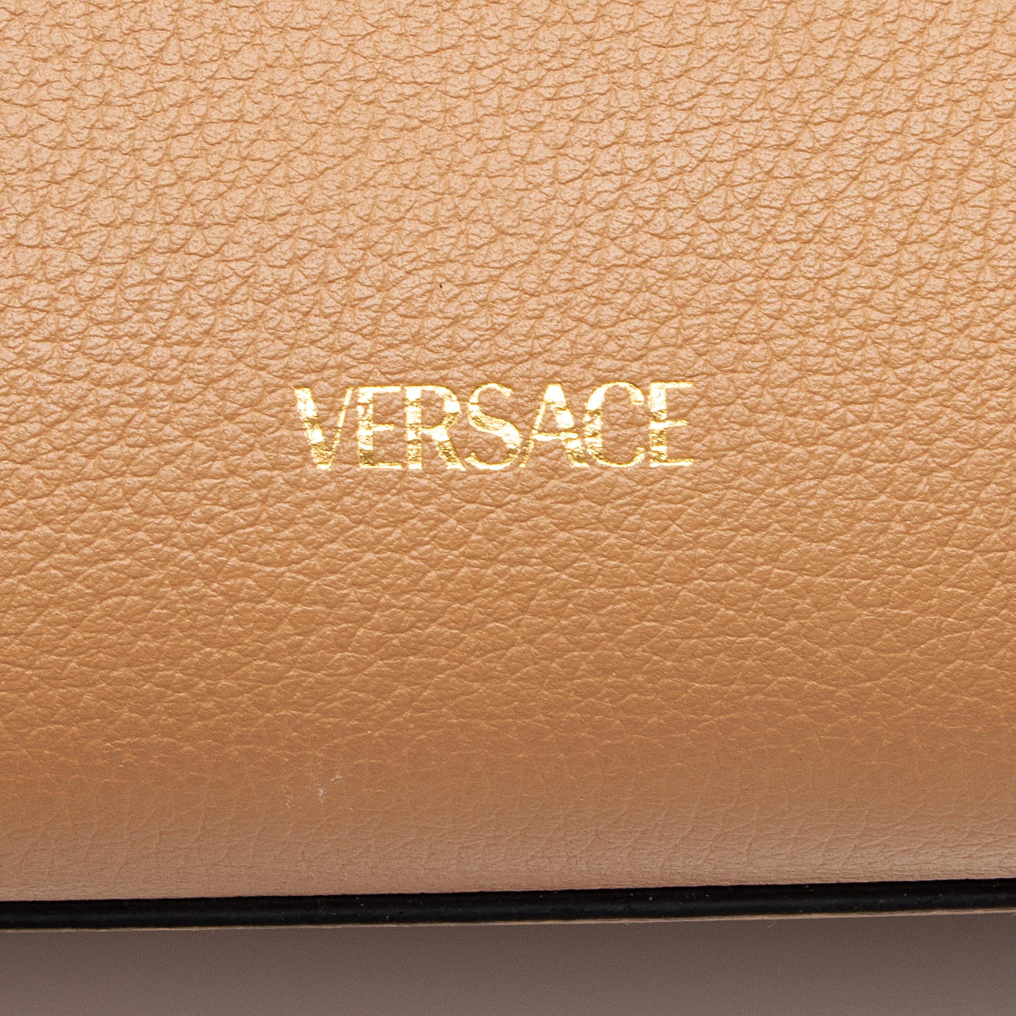 Versace Grained Leather Le Medusa Medium Satchel (SHF-STNaOB)