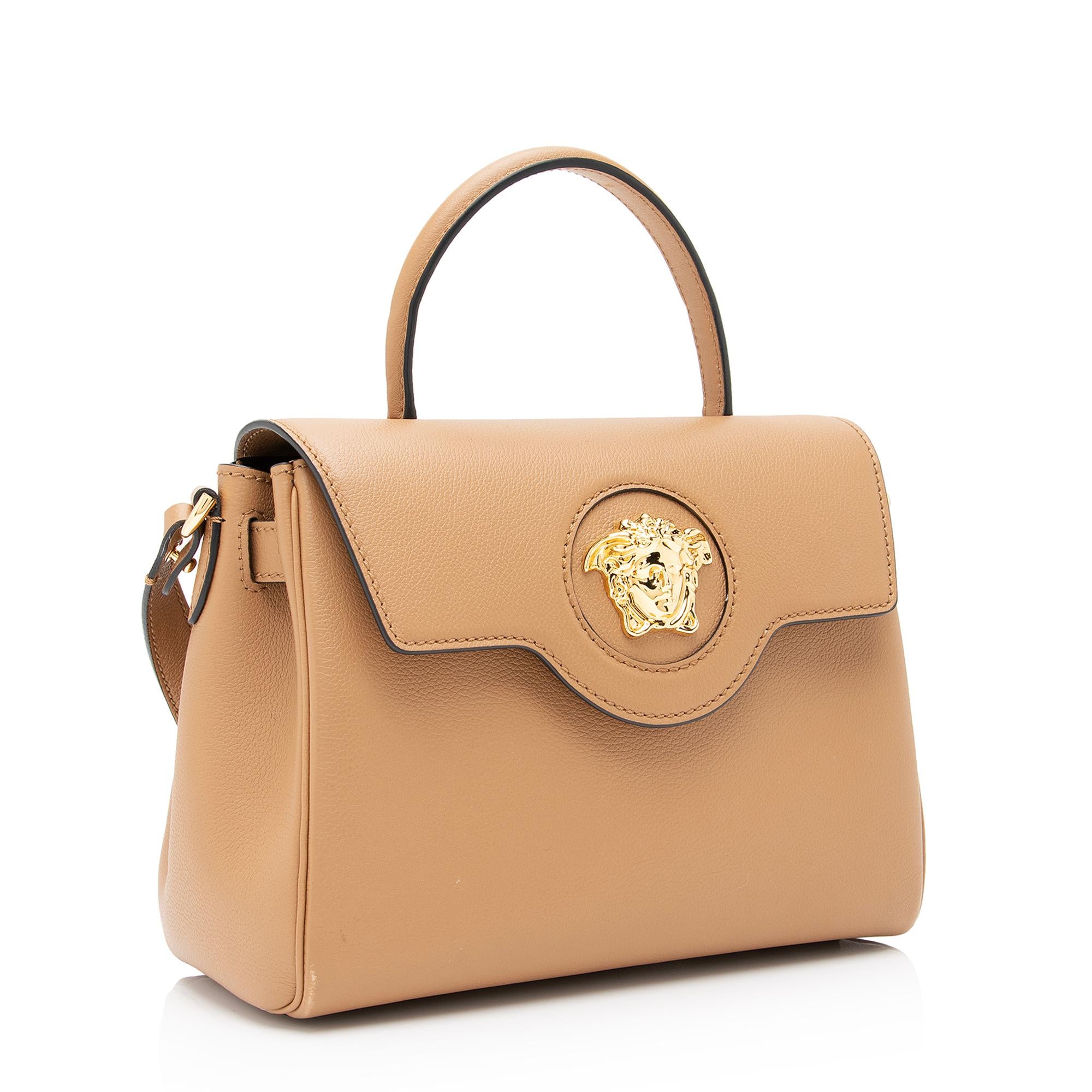 Versace Grained Leather Le Medusa Medium Satchel (SHF-STNaOB)