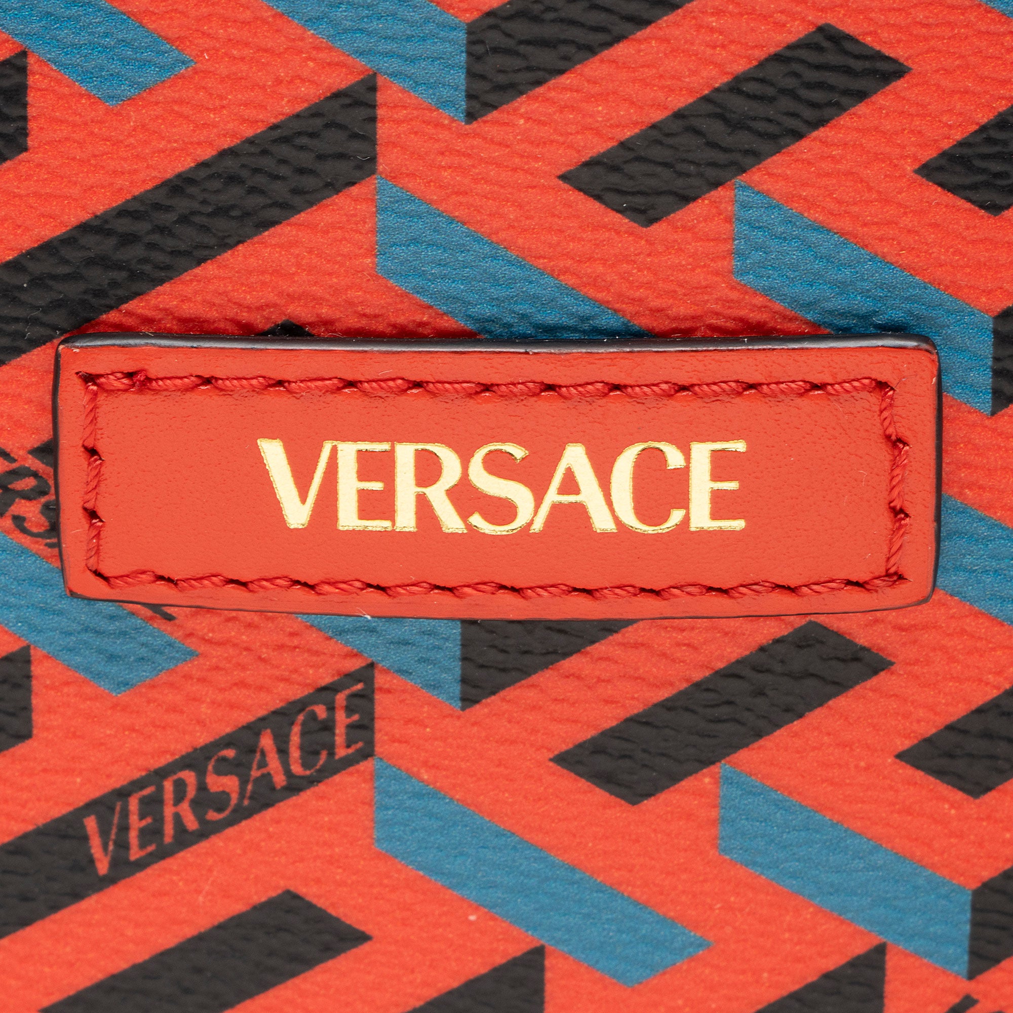 Versace La Greca Coated Canvas Medium Shopper Tote