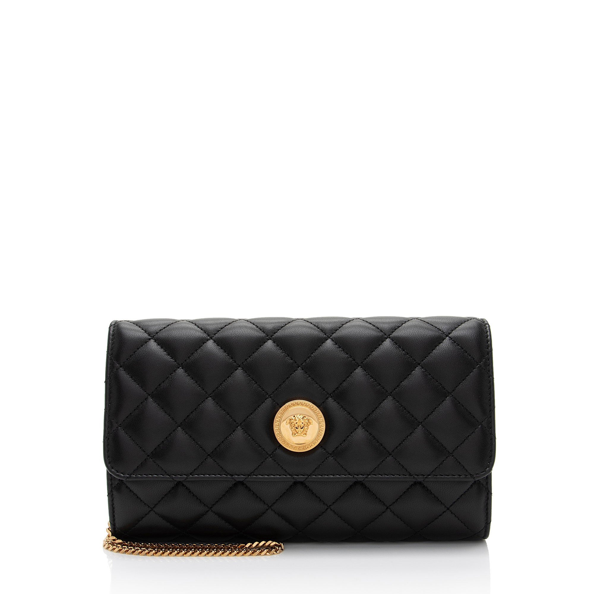 Versace Quilted Lambskin Medusa Wallet On Chain Bag (SHF-kD5DVw)