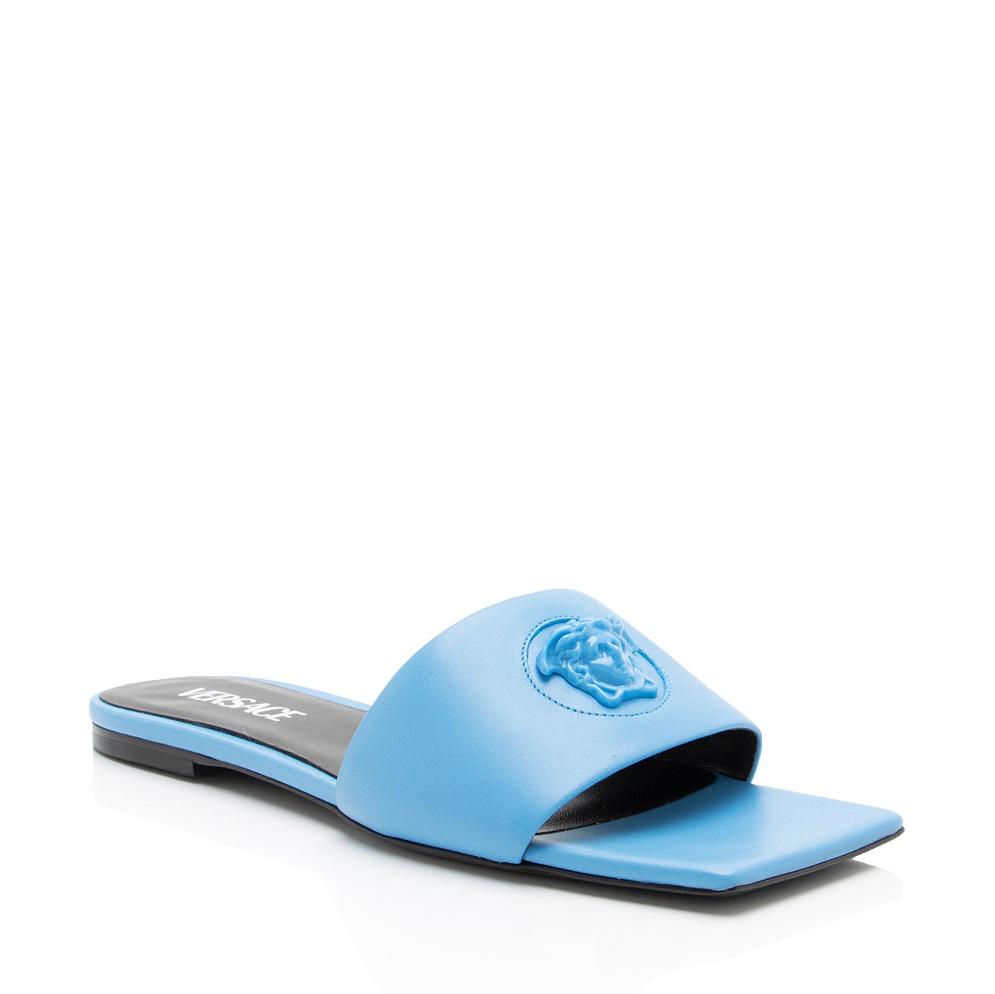 Versace Leather La Medusa Slides - Size 9 / 39