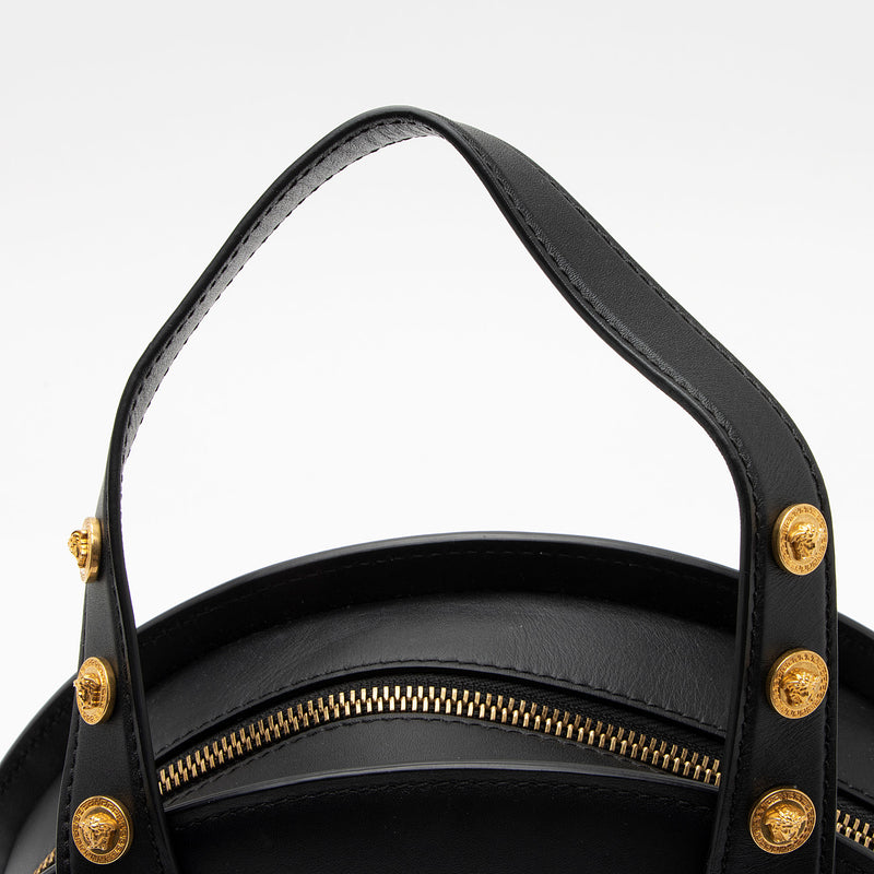Versace Leather Medallion Tribute Medium Bowling Bag (SHF-5Q7vXA)