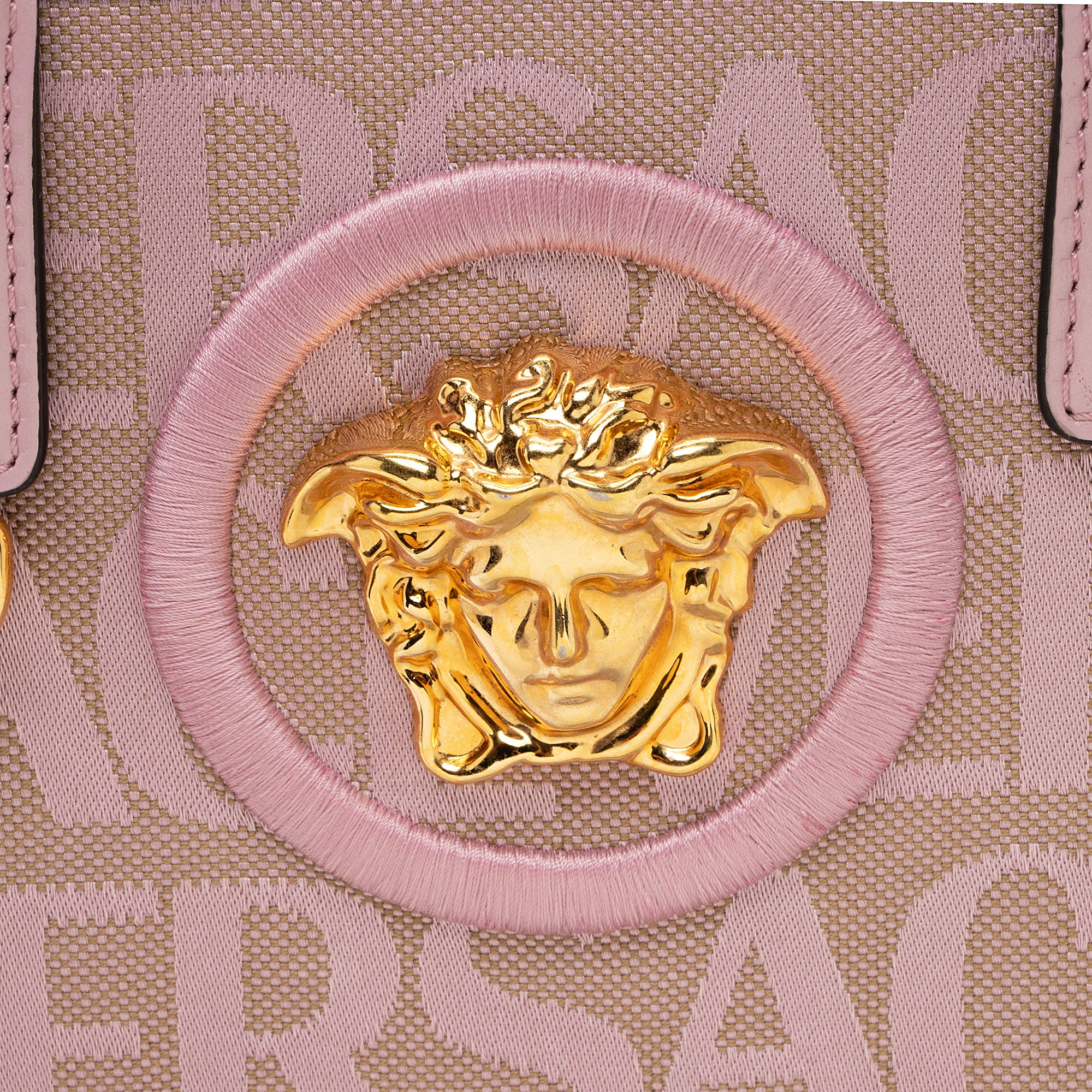 Versace Logo Canvas La Medusa Small Tote