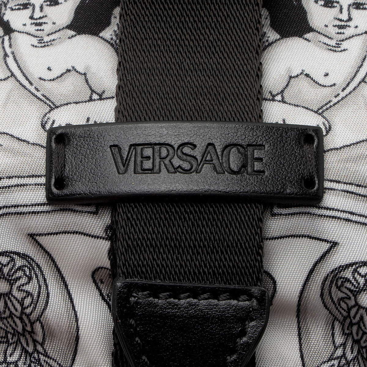 Versace Medusa Baroque Black Backpack + Matching Wristlet Versace Black Nylon & Black Goatskin Gold Studded Palazzo  main image 2