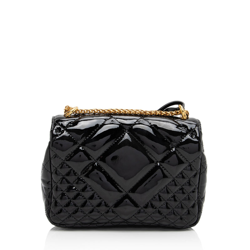 Versace Patent Leather Medusa Padlock Icon Flap Bag (SHF-QJzRU4)