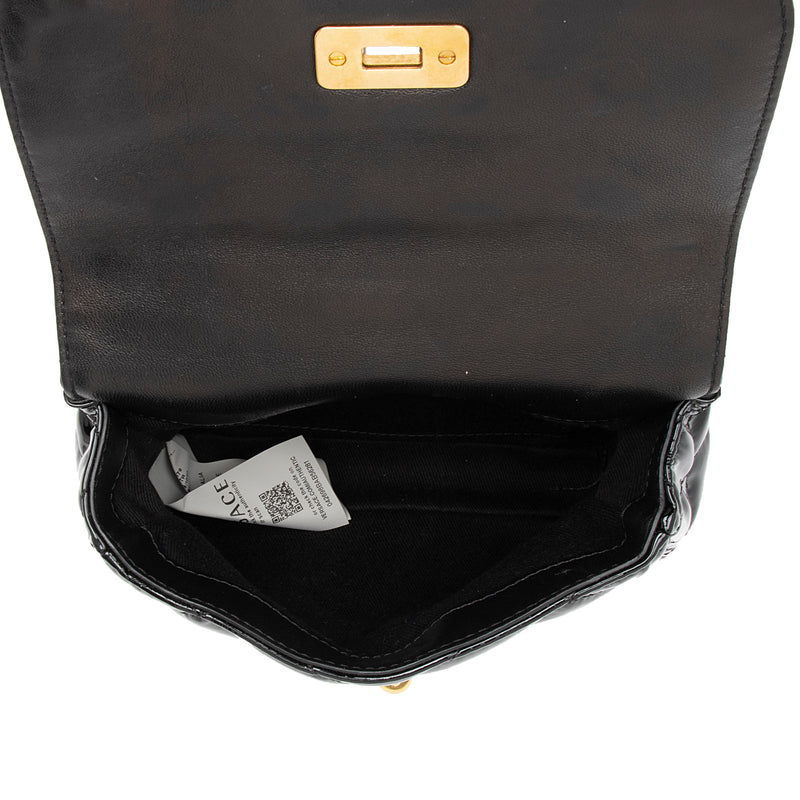 Versace Patent Leather Medusa Padlock Icon Flap Bag (SHF-QJzRU4)
