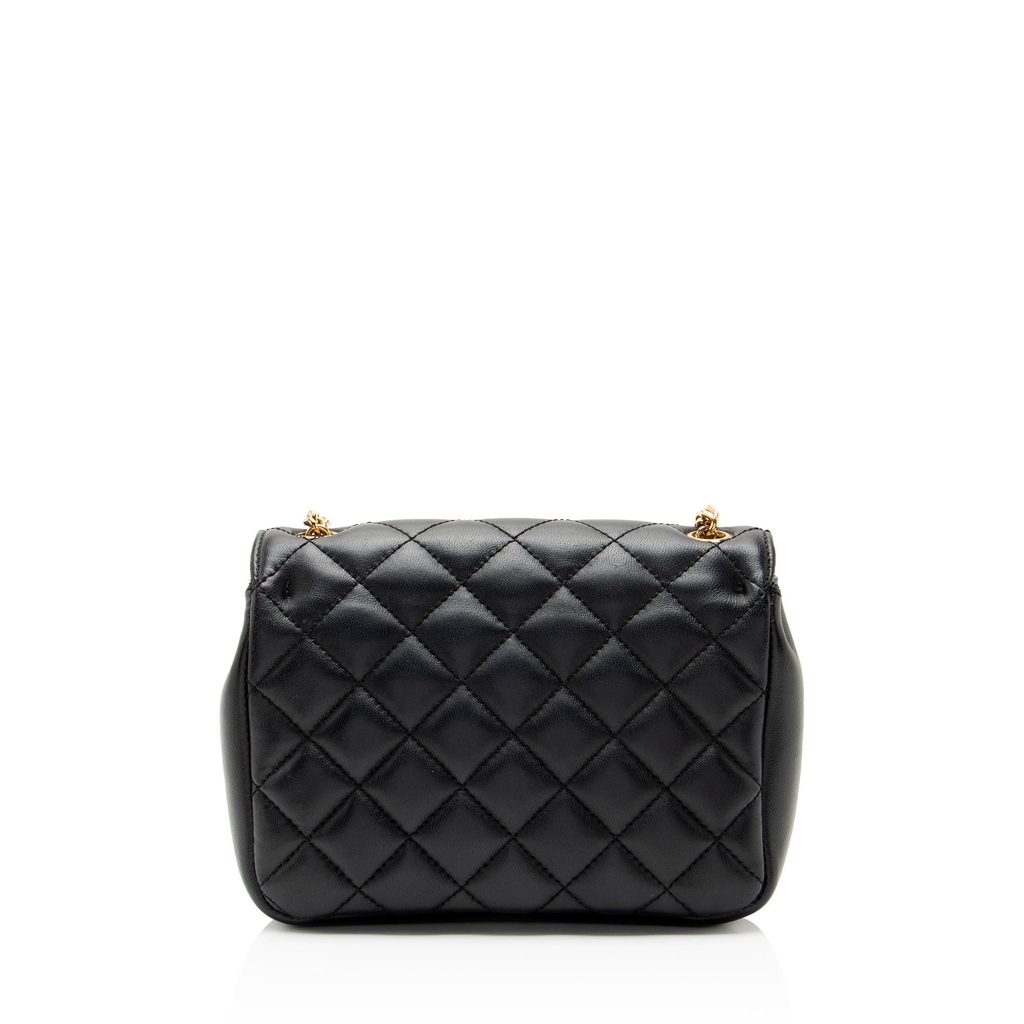Versace Quilted Leather Medusa Square Small Flap Bag