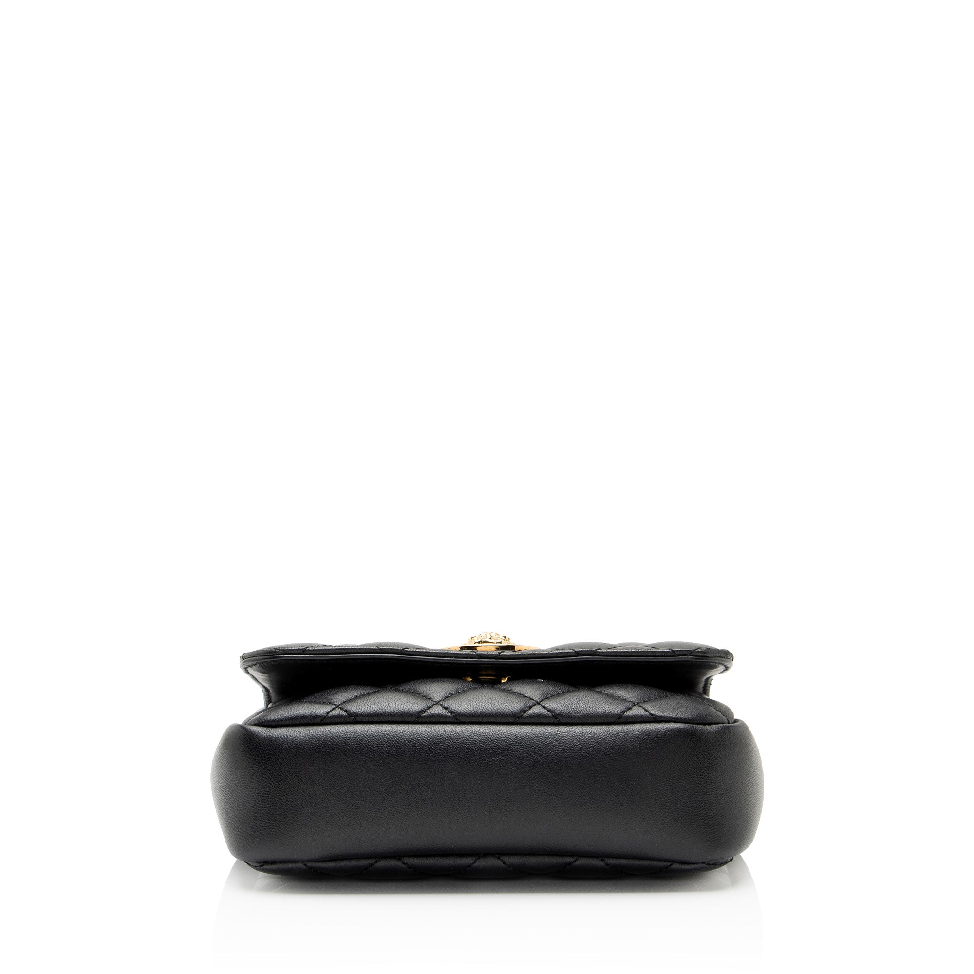 Versace Quilted Leather Medusa Square Small Flap Bag