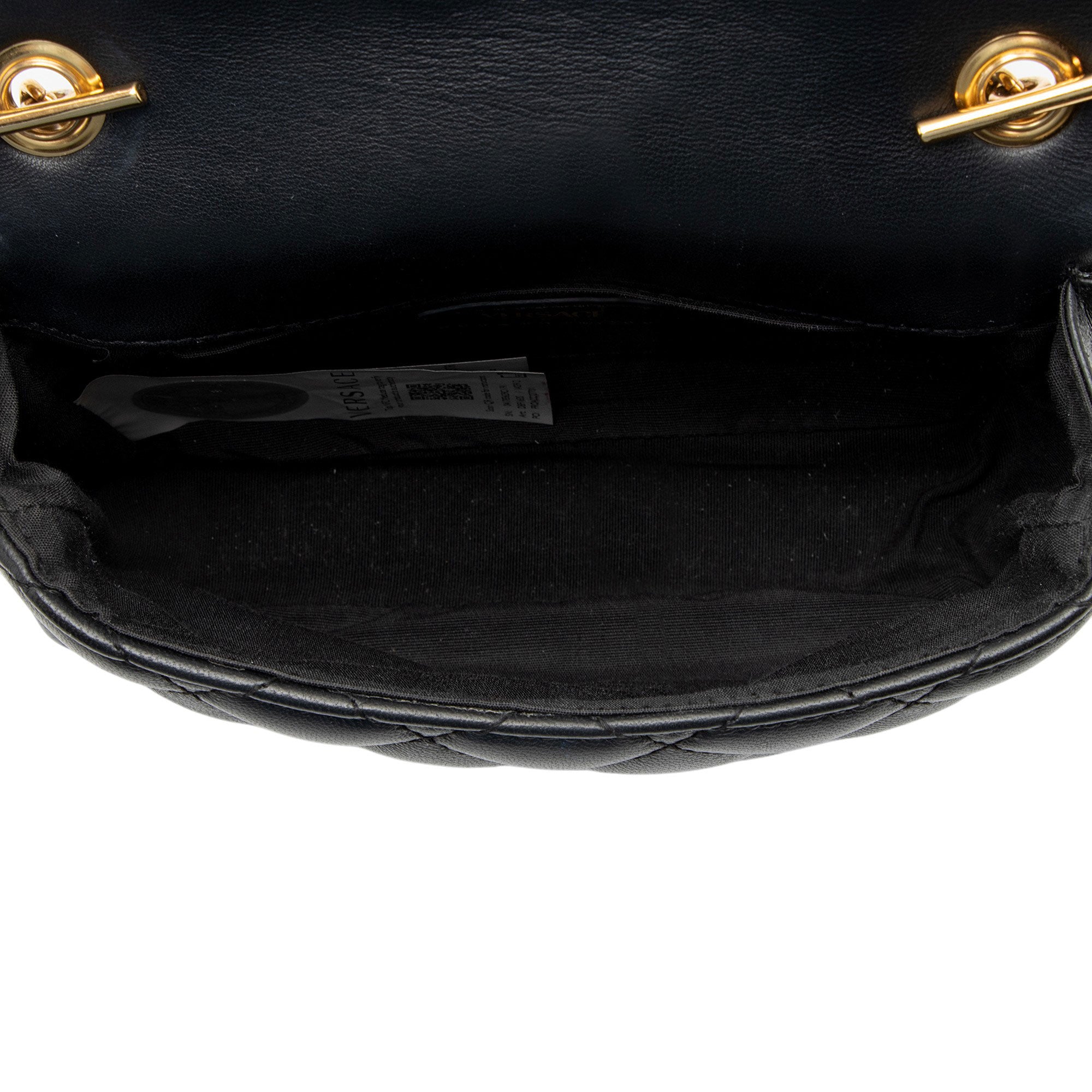 Versace Quilted Leather Medusa Square Small Flap Bag