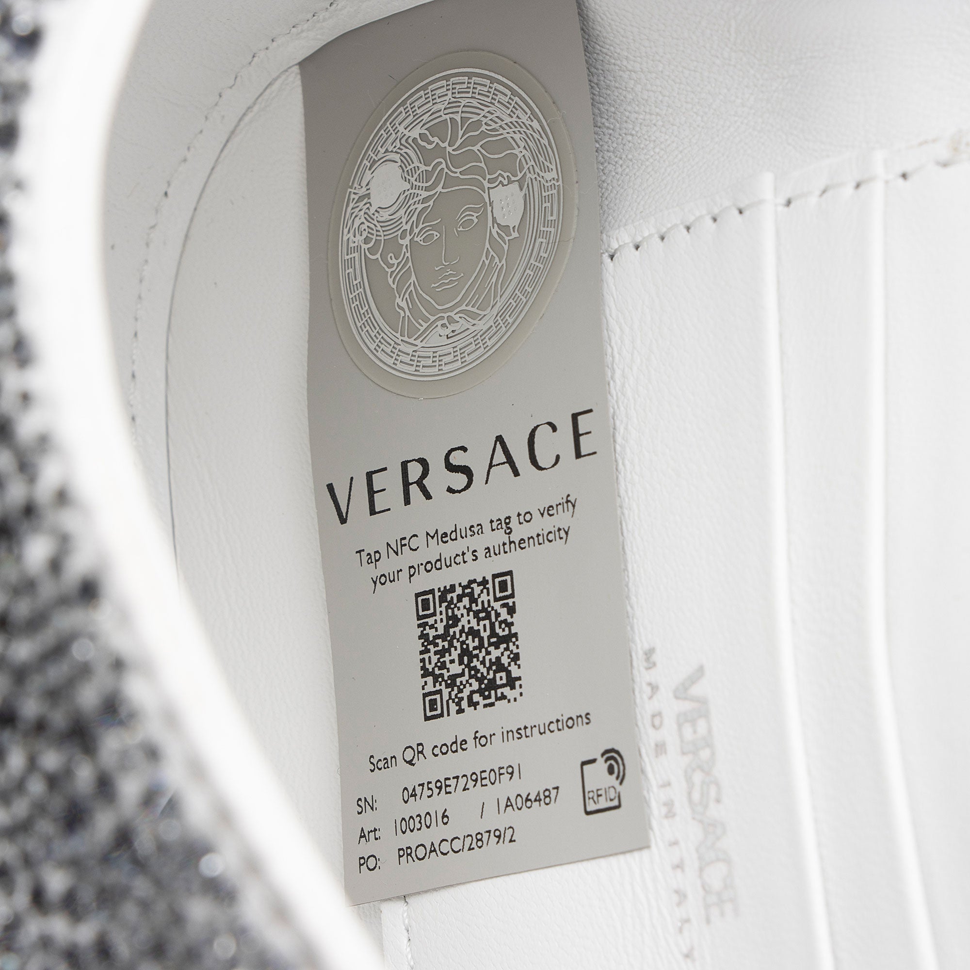 Versace Satin Crystal Embellished La Medusa Mini Top Handle