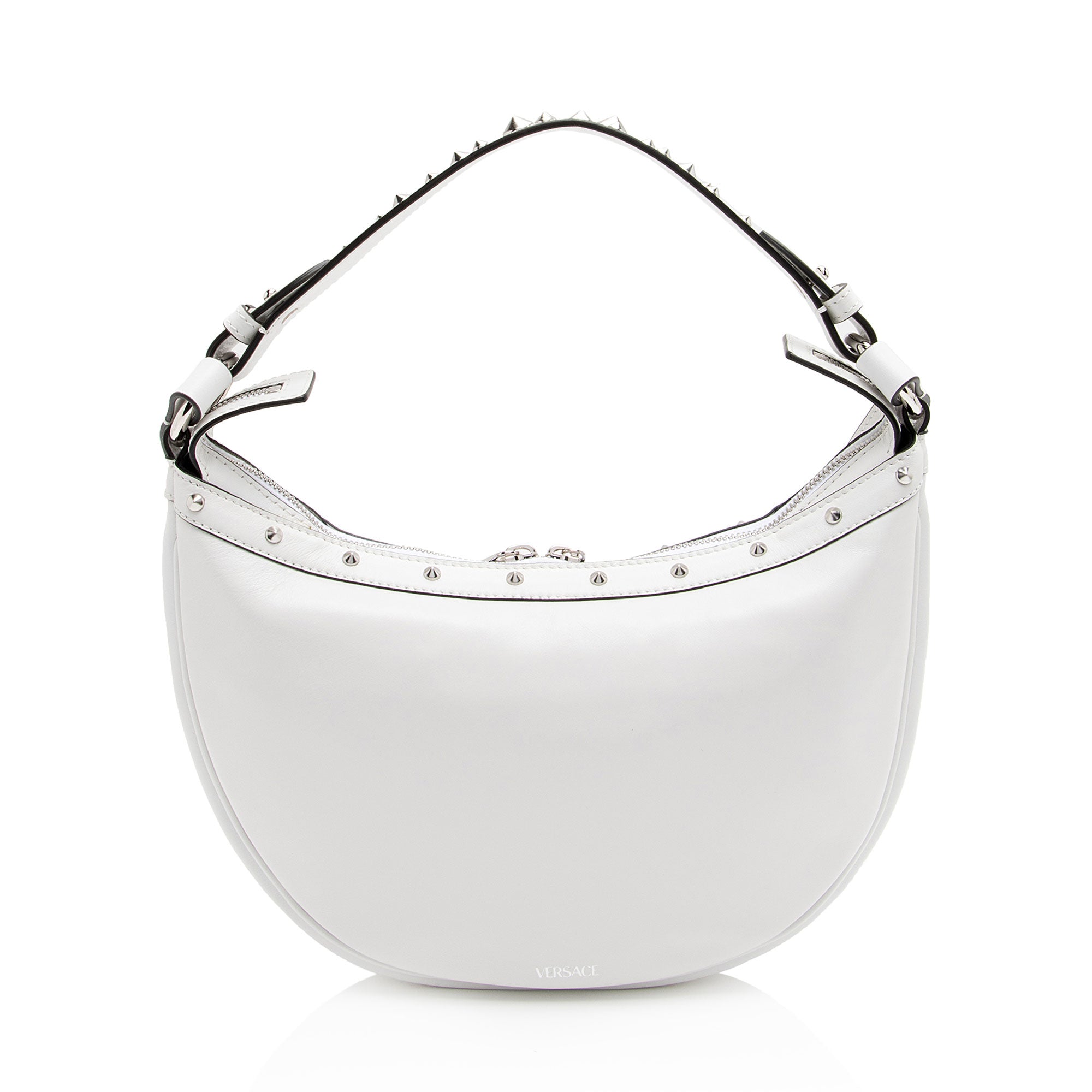 Versace Studded Leather Repeat Hobo (SHF-GnzrTs)