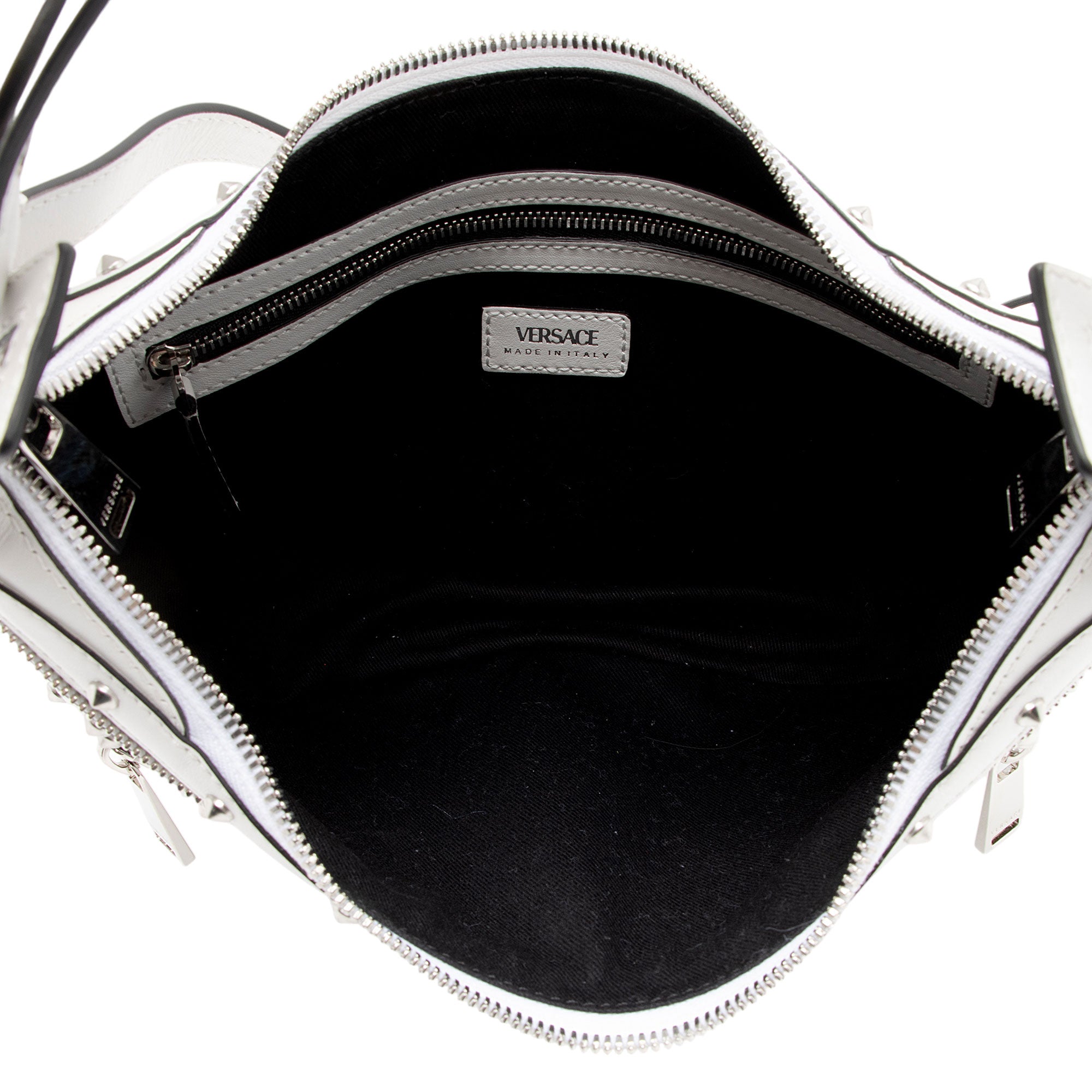 Versace Studded Leather Repeat Hobo (SHF-GnzrTs)