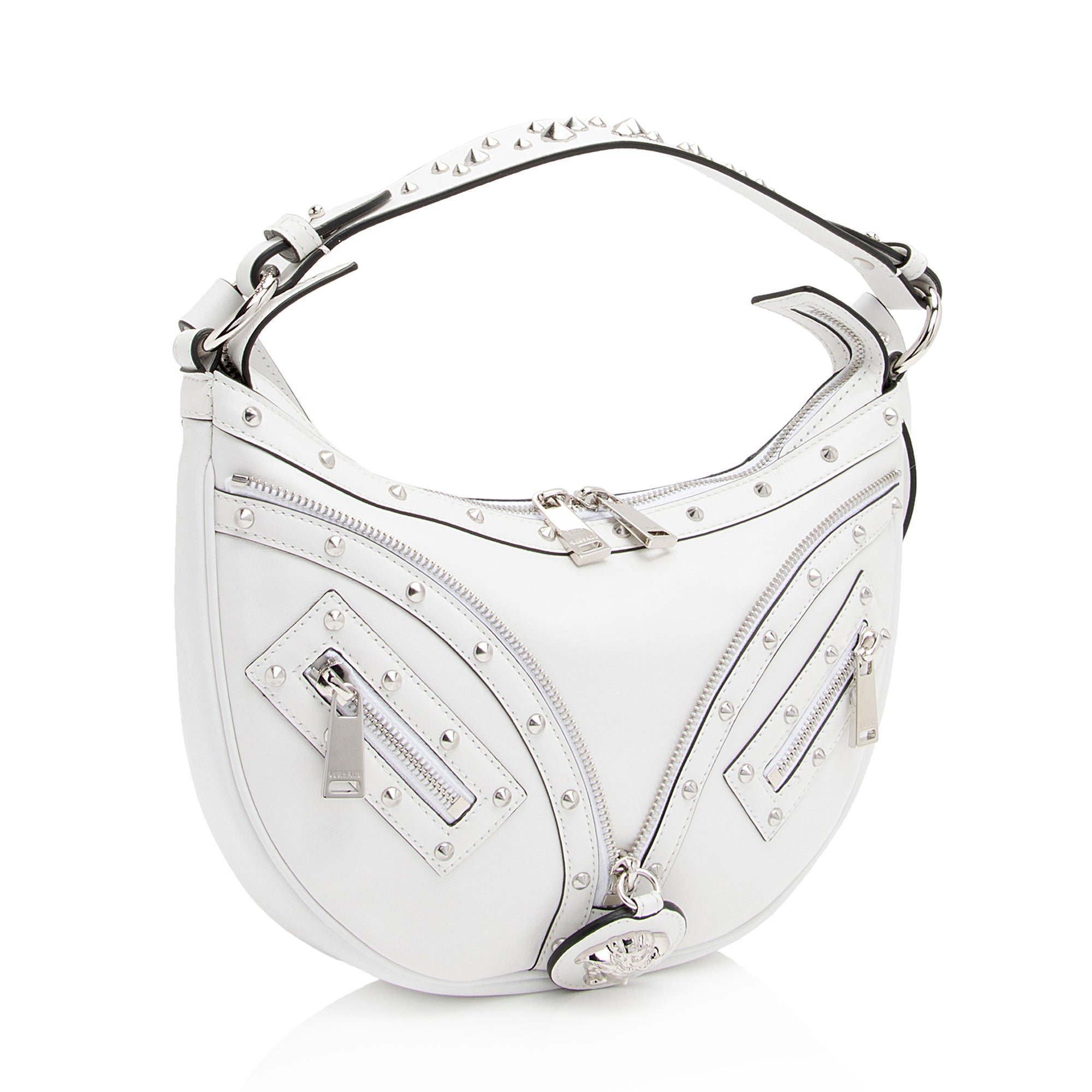 Versace Studded Leather Repeat Hobo (SHF-GnzrTs)