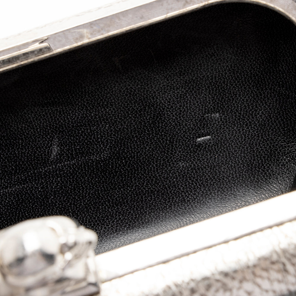 Alexander McQueen Leather Knuckle Box Clutch (SHF-22045)