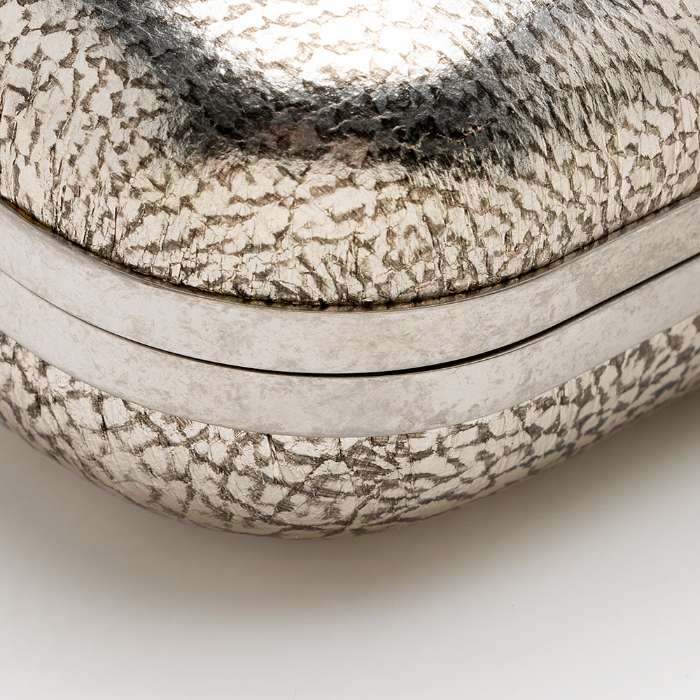 Alexander McQueen Leather Knuckle Box Clutch (SHF-22045)